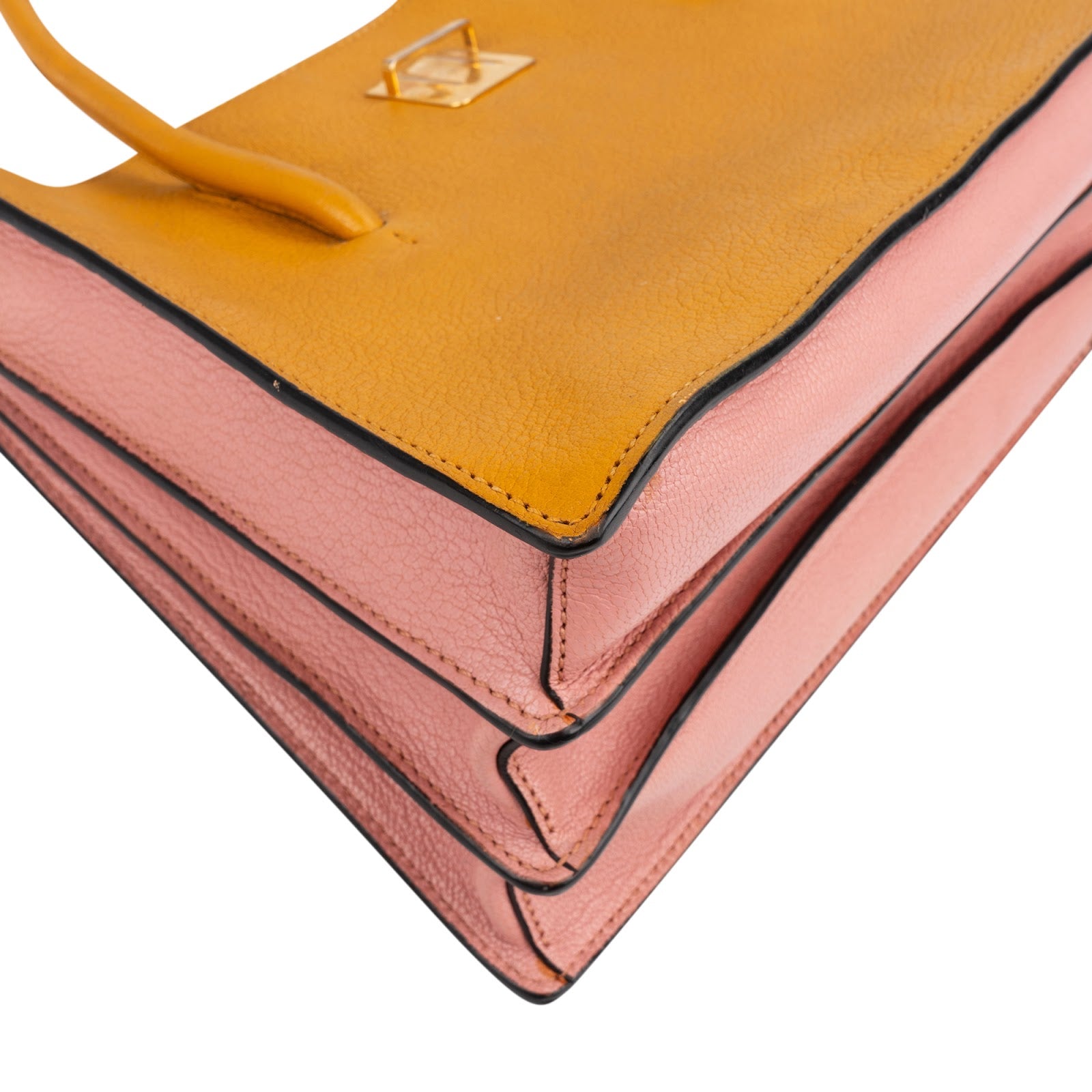 Miu Miu Bicolor Madras Leather Top Handle Handbag