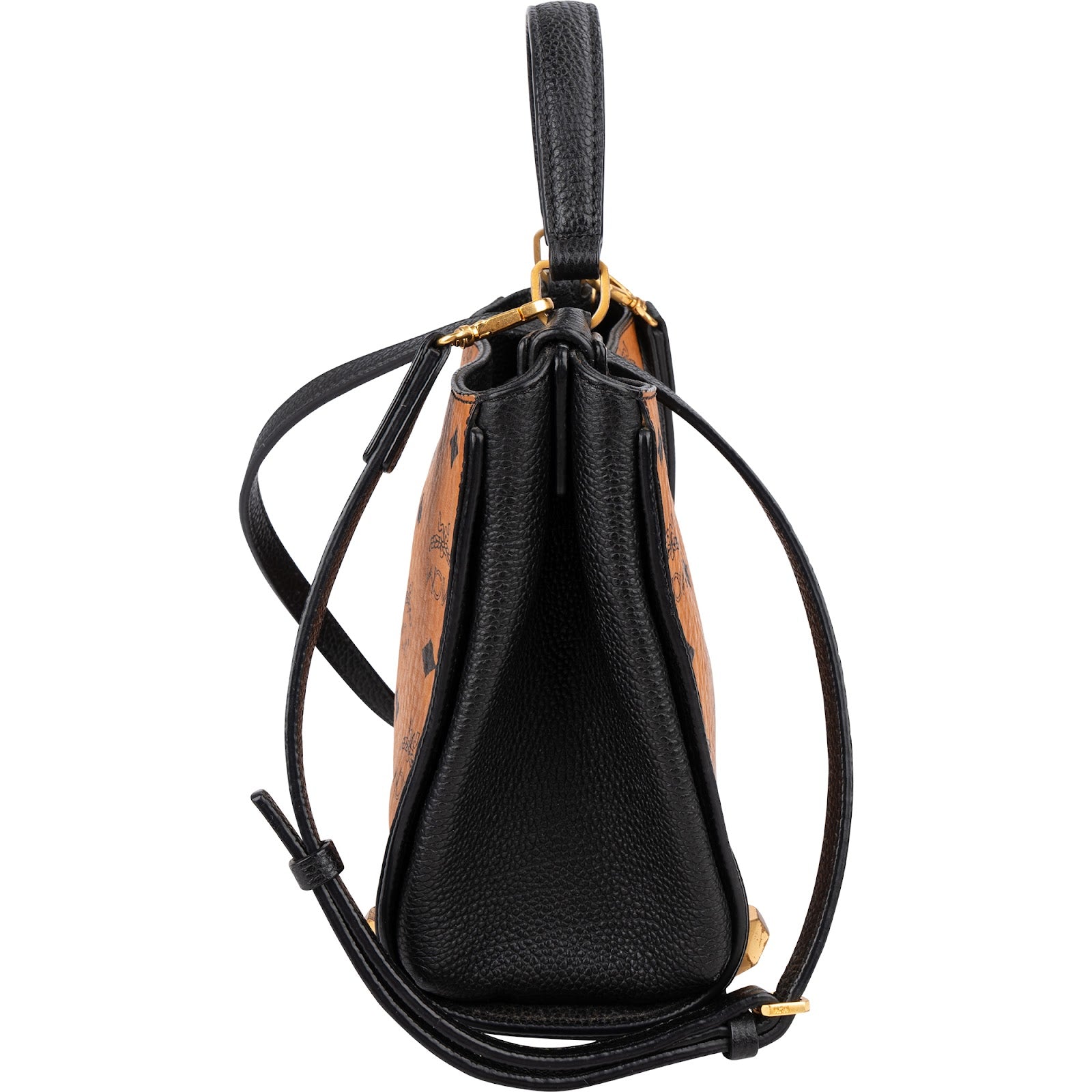 MCM Monogram Visetos Aren Top Handle Mini Handbag