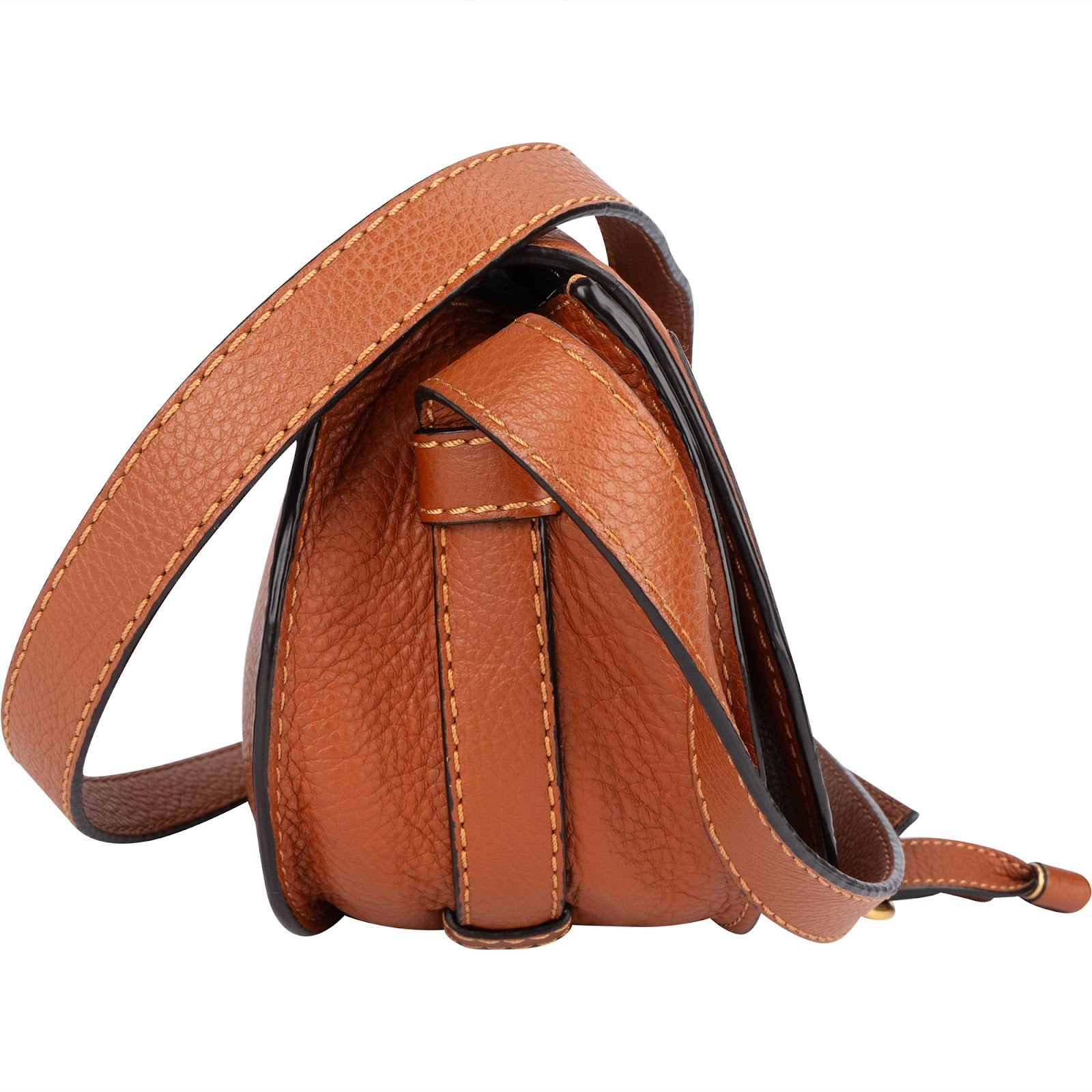 Chloé Grained Calfskin Leather Small Marcie Saddle Crossbody Bag