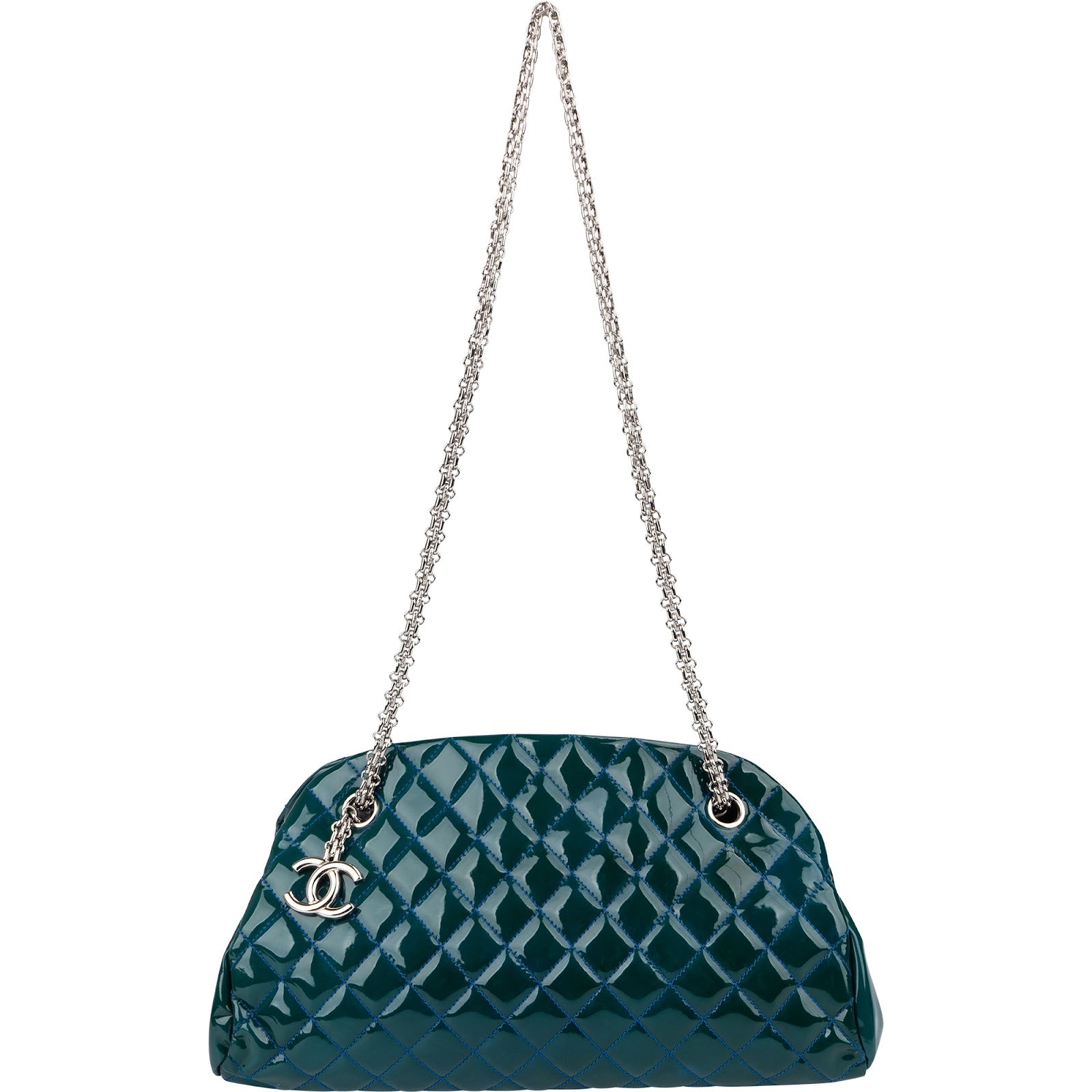 Chanel Quilted Patent Leather Mademoiselle Bowler Shoulder Bag