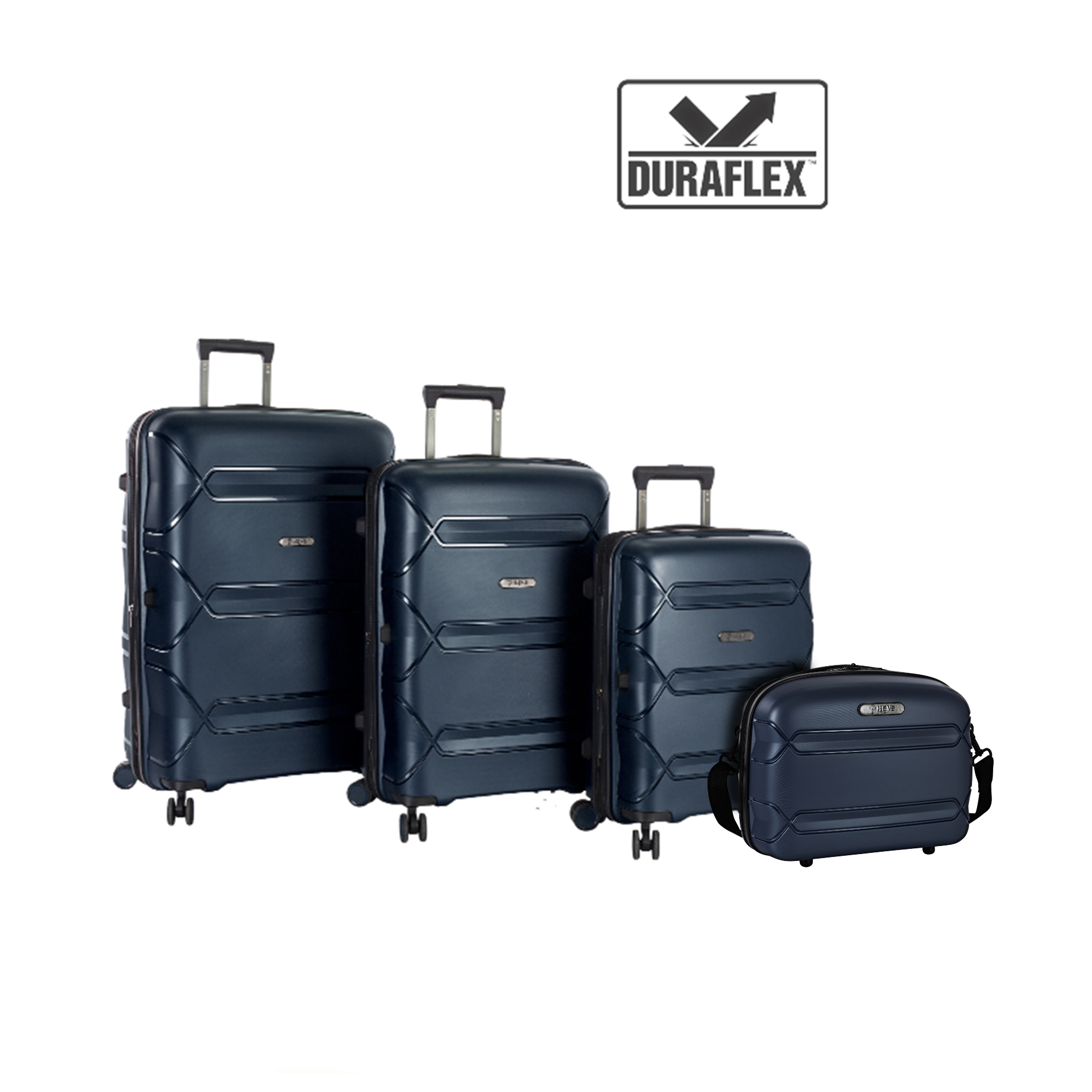 HEYS Milos 4tlg. Kofferset (BC/S/M/L) erweiterbar - Navy