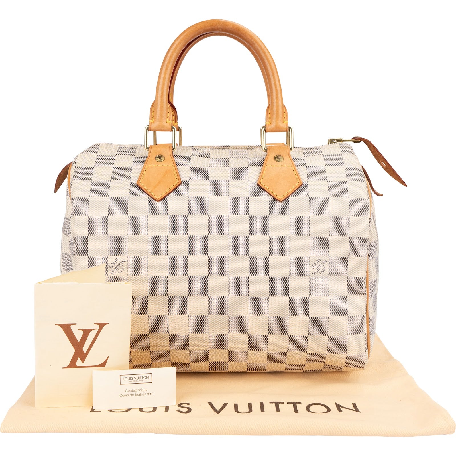 Louis Vuitton Monogram Damier Azur Canvas Speedy 25 Boston Bag