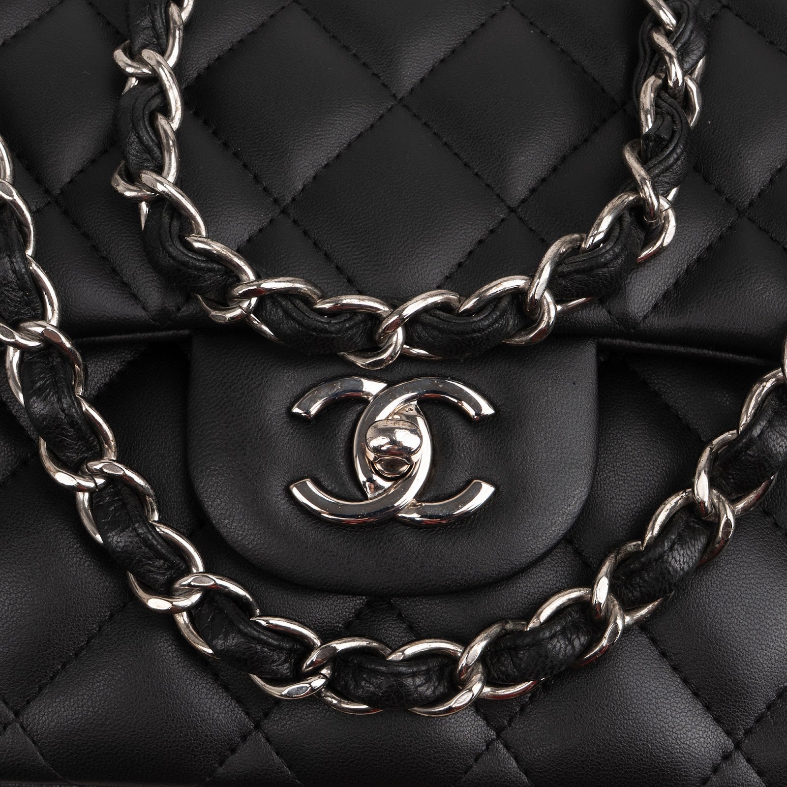Chanel Quilted Lambskin Jumbo Double Flap Crossbody Bag