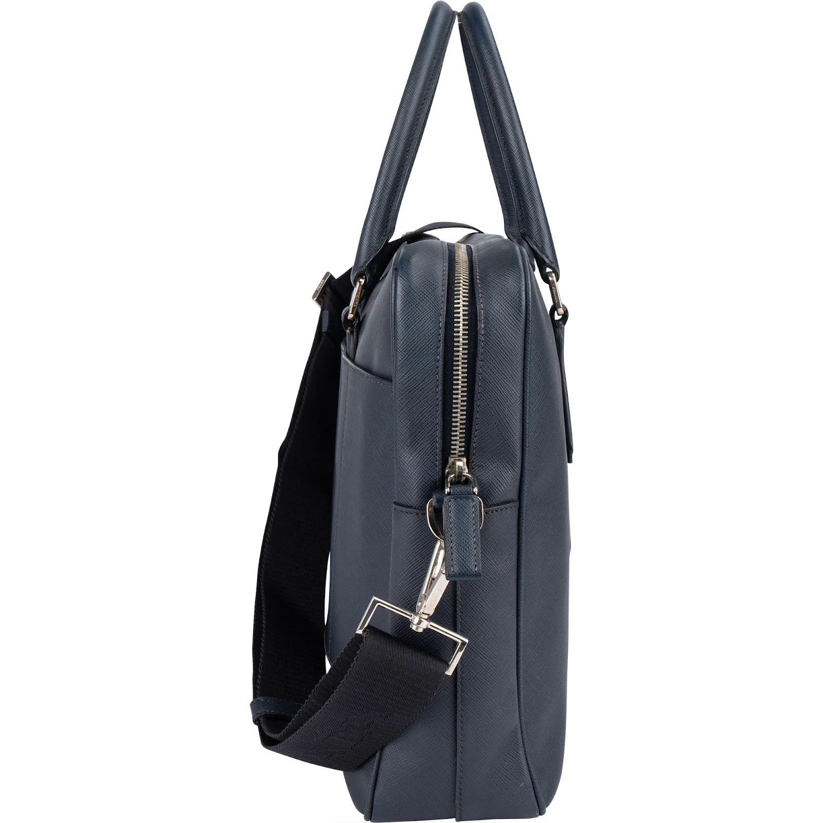 Prada Bleu Saffiano Leather Notebook Tasche