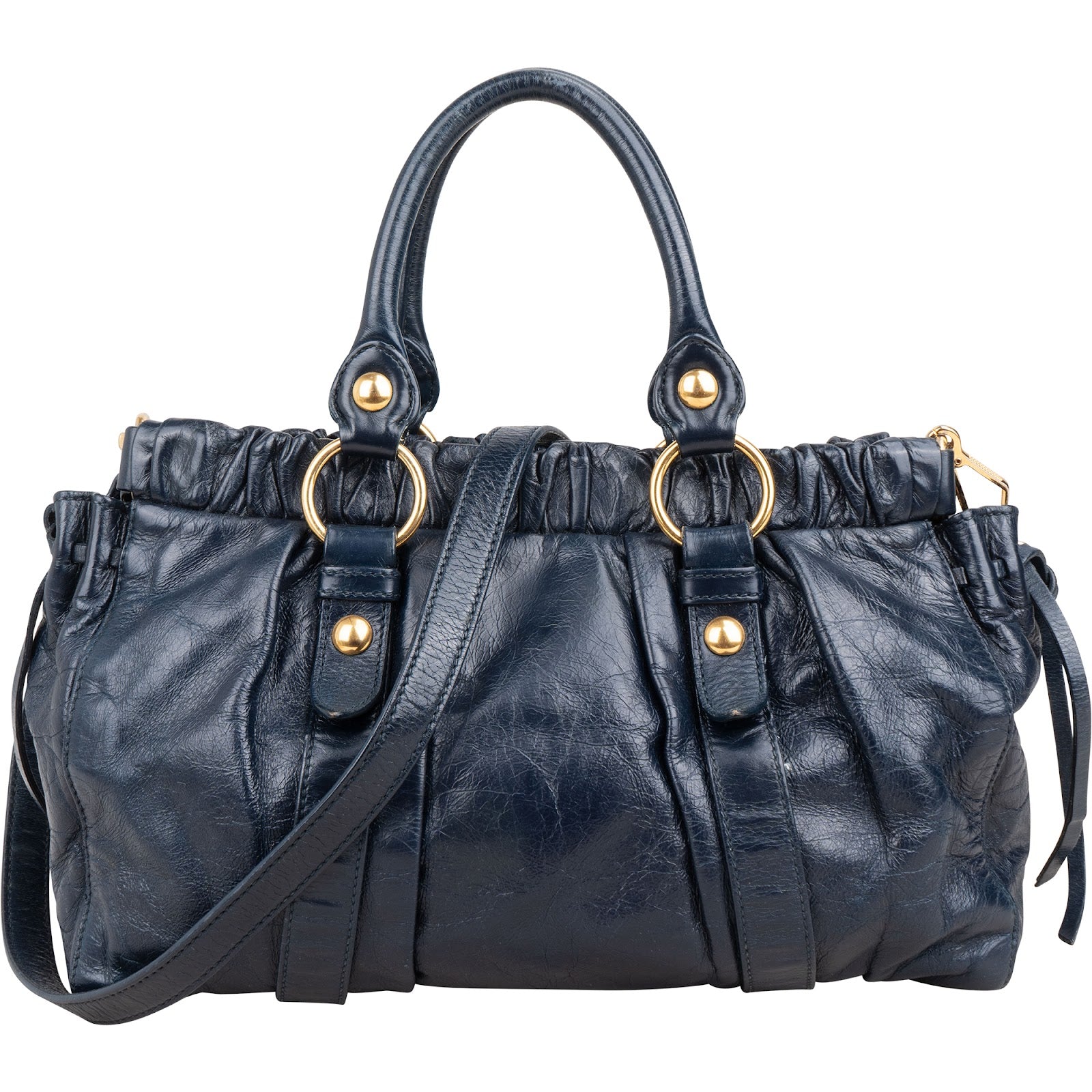 Miu Miu – Vitello Lux Drawstring Satchel Crossbody Bag