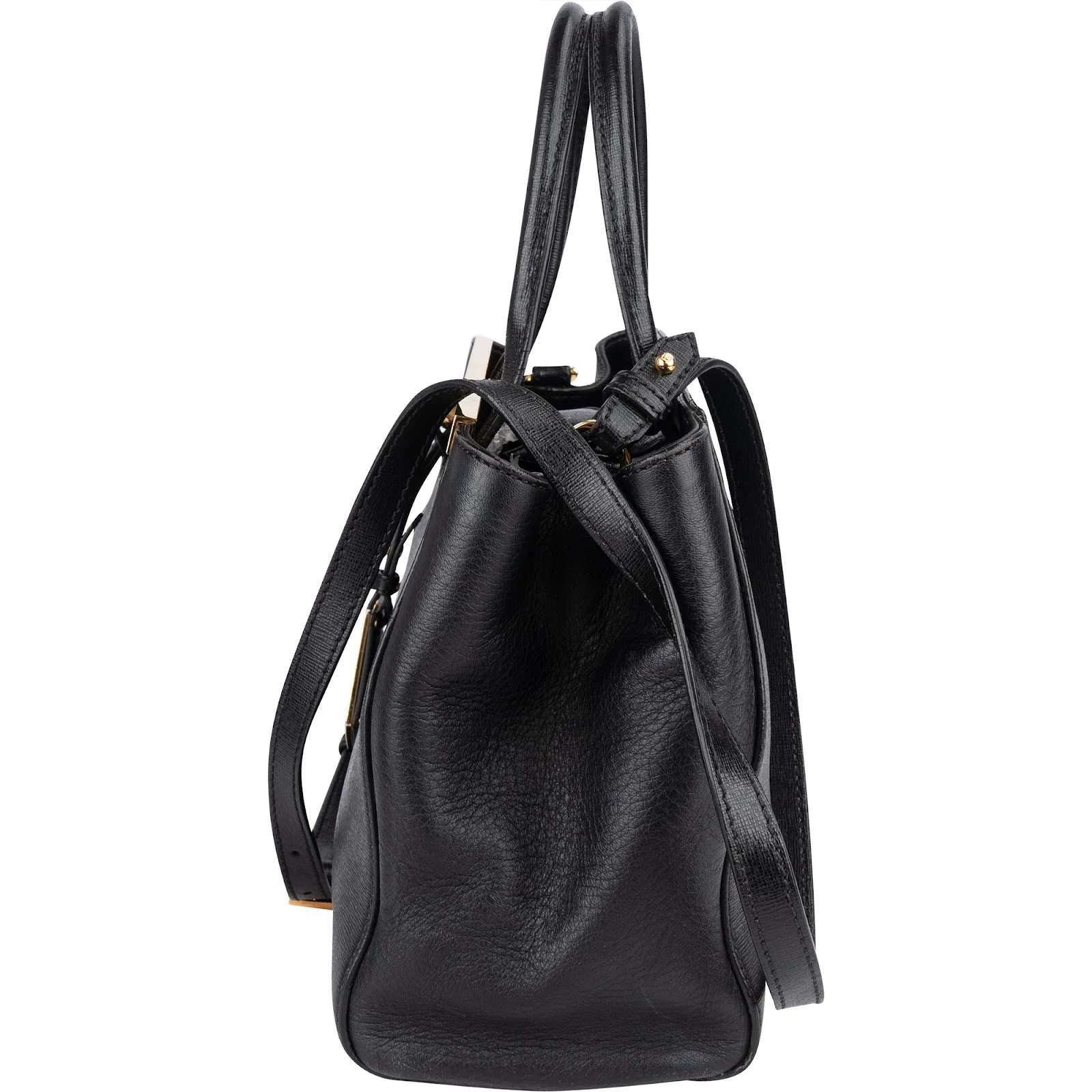 Fendi Black Leather 2Jours Handbag