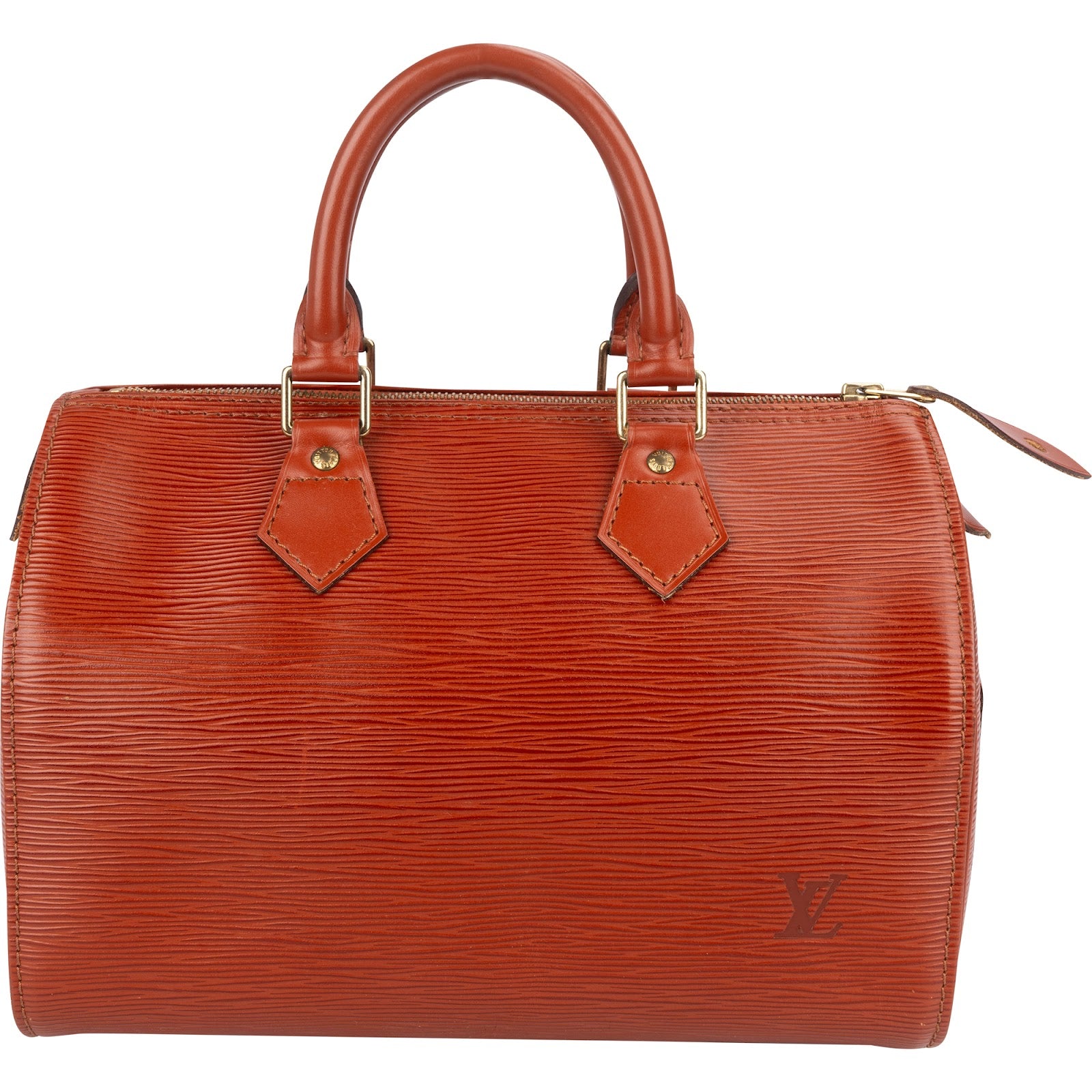 Sac Speedy 30 Boston Louis Vuitton en cuir Epi couleur cognac