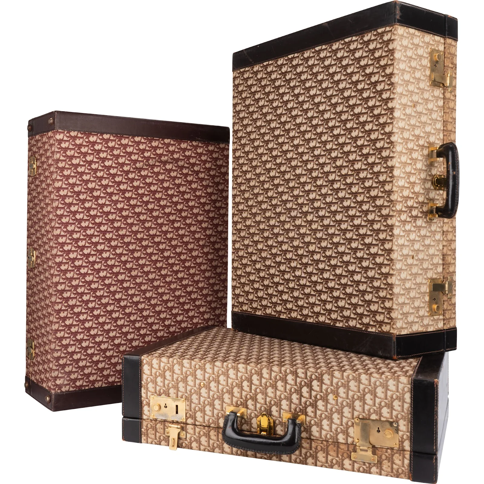Christian Dior Trotter Monogram Vintage Suitcase Trio Tower