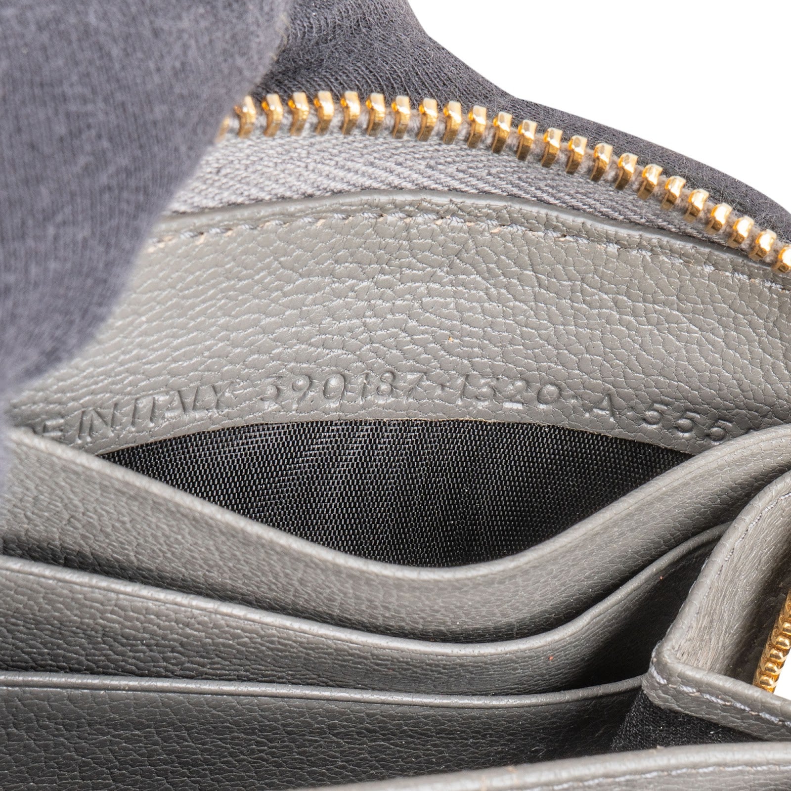 Balenciaga Grey Classic Leather Zip Wallet