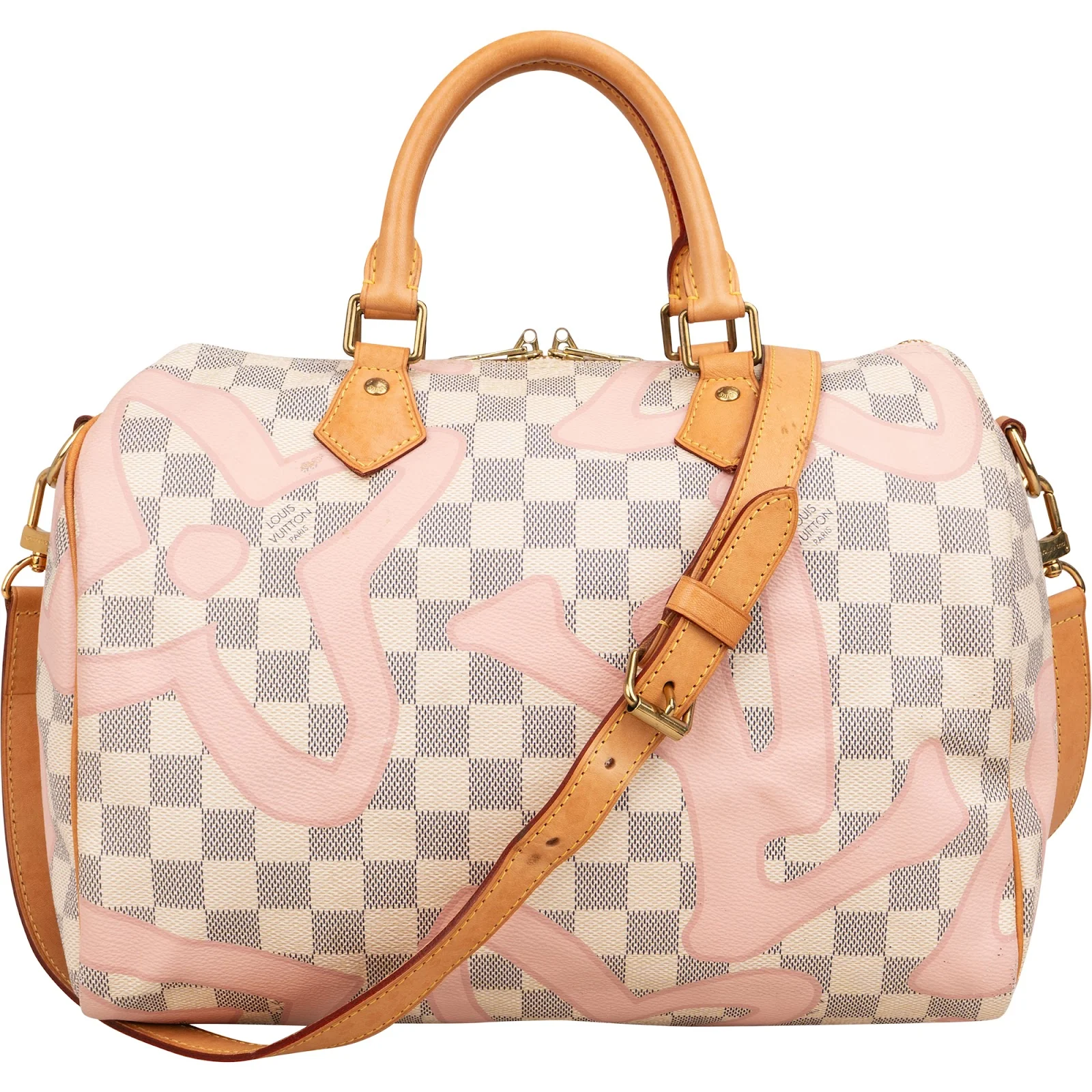 Louis Vuitton Monogram Damier Azur Tahitiene Speedy 30 Bandoulière Handbag
