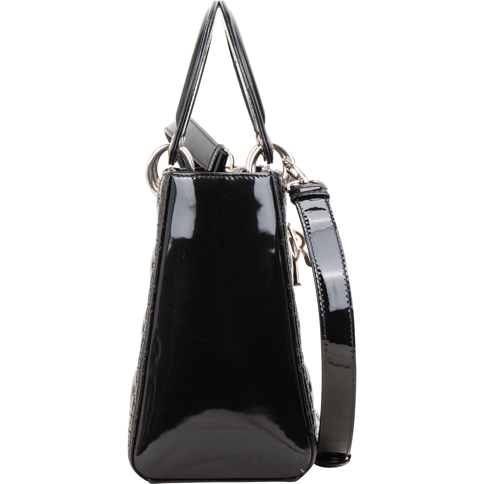 Christian Dior – Lady Dior handtas met quiltpatroon en Cannage-motief in lakleer