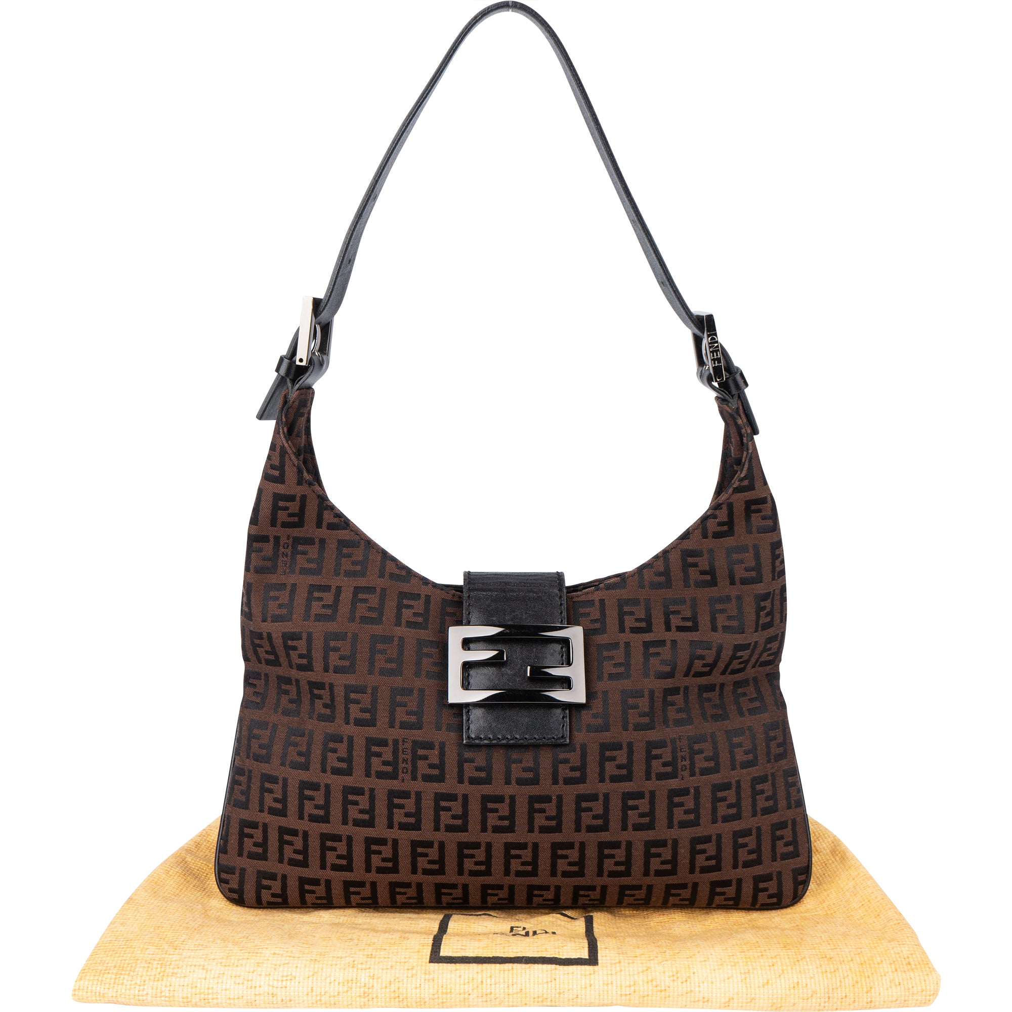 Sac à bandoulière Fendi FF Monogram Baguette à boucle