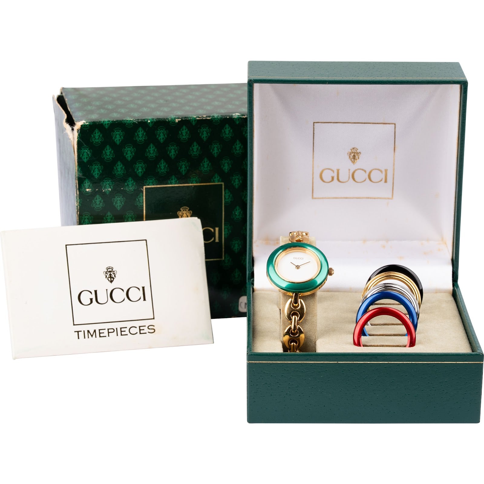 Gucci Gold Tone Change Bezel 11/12.2 Damenuhr