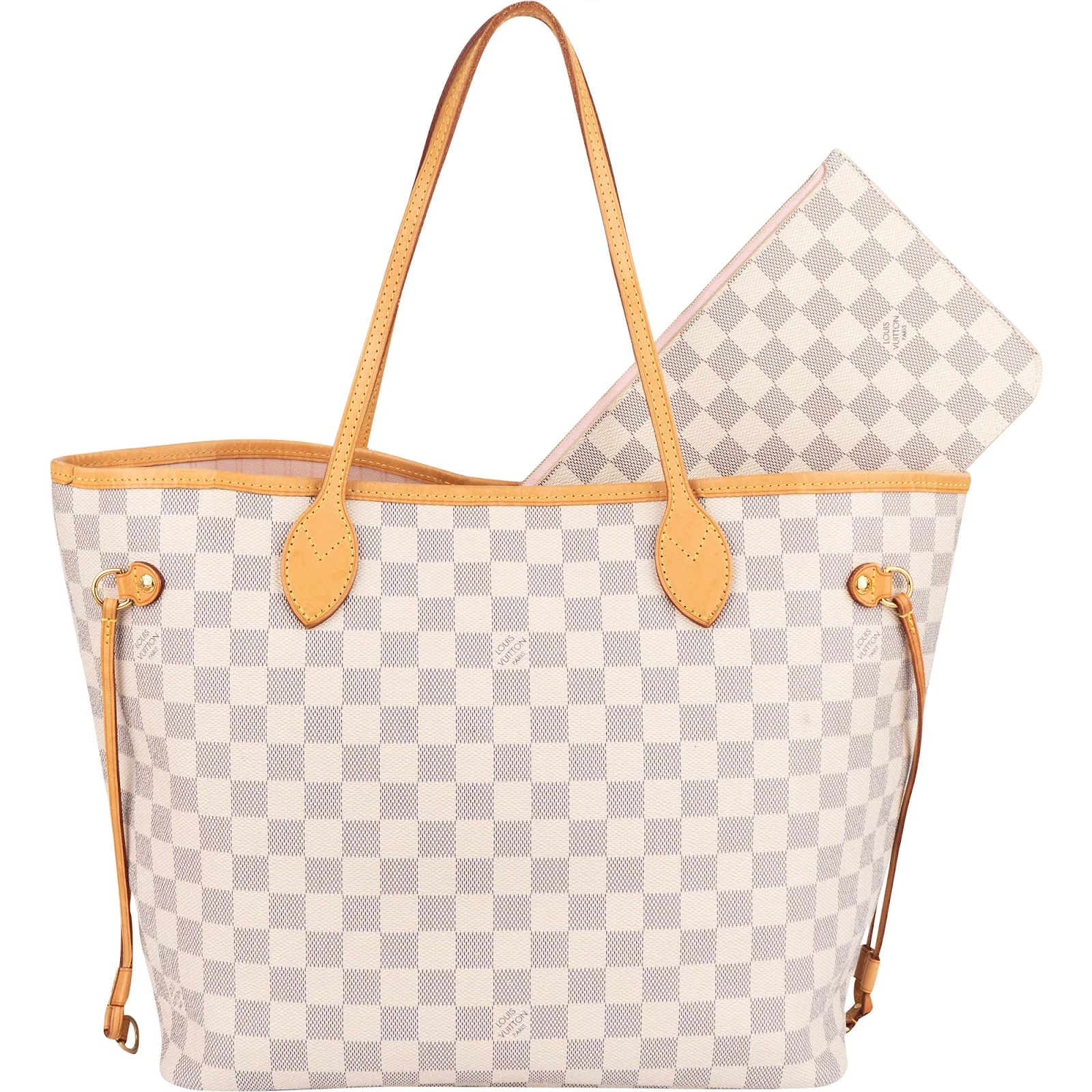 Louis Vuitton Monogram Damier Azur Neverfull MM Shoulder Bag