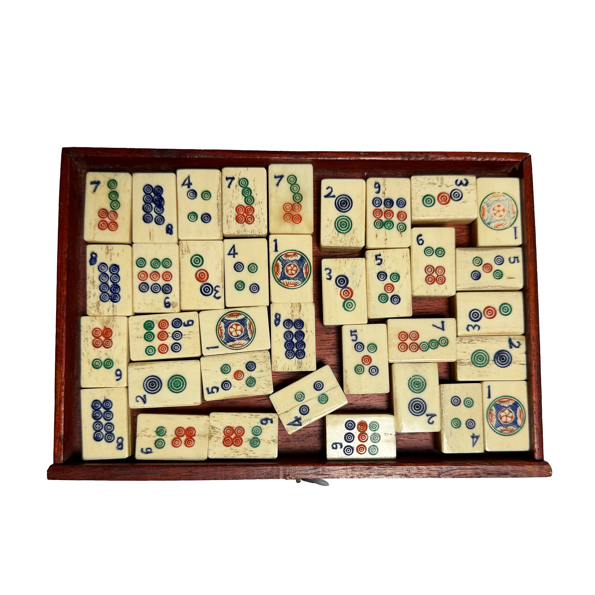 Antikes Mah-Jongg-Spiel in Rosenholz-Box - Anfang des 20. Jahrhunderts