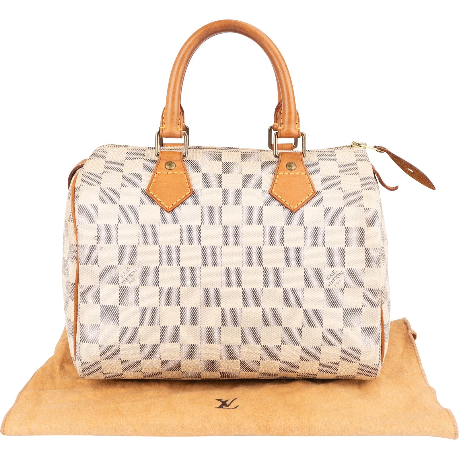 Borsa Boston Speedy 25 in tela Monogram Damier Azur di Louis Vuitton