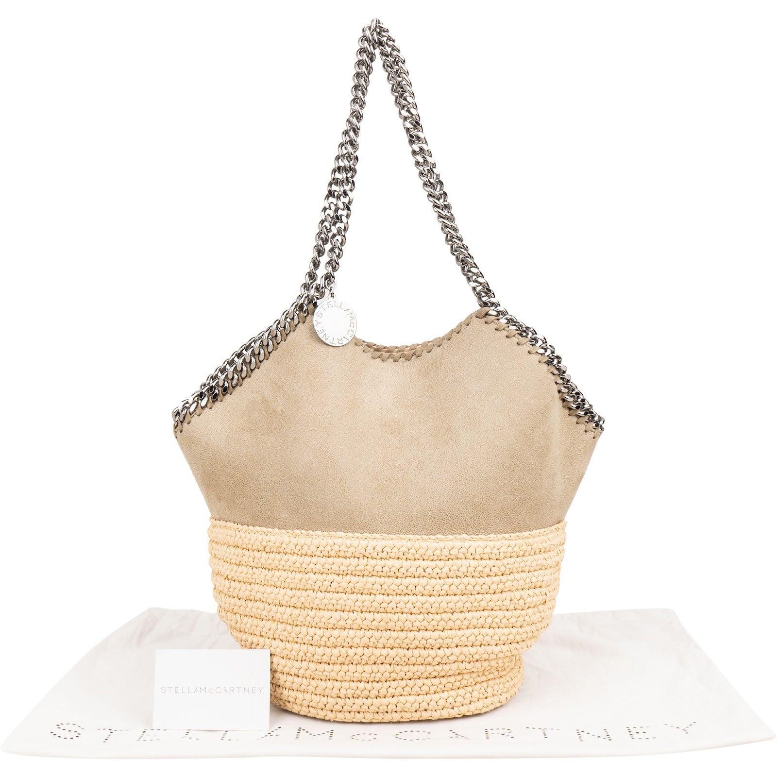 Stella McCartney - Shaggy Deer Raffia Falabella-schoudertas