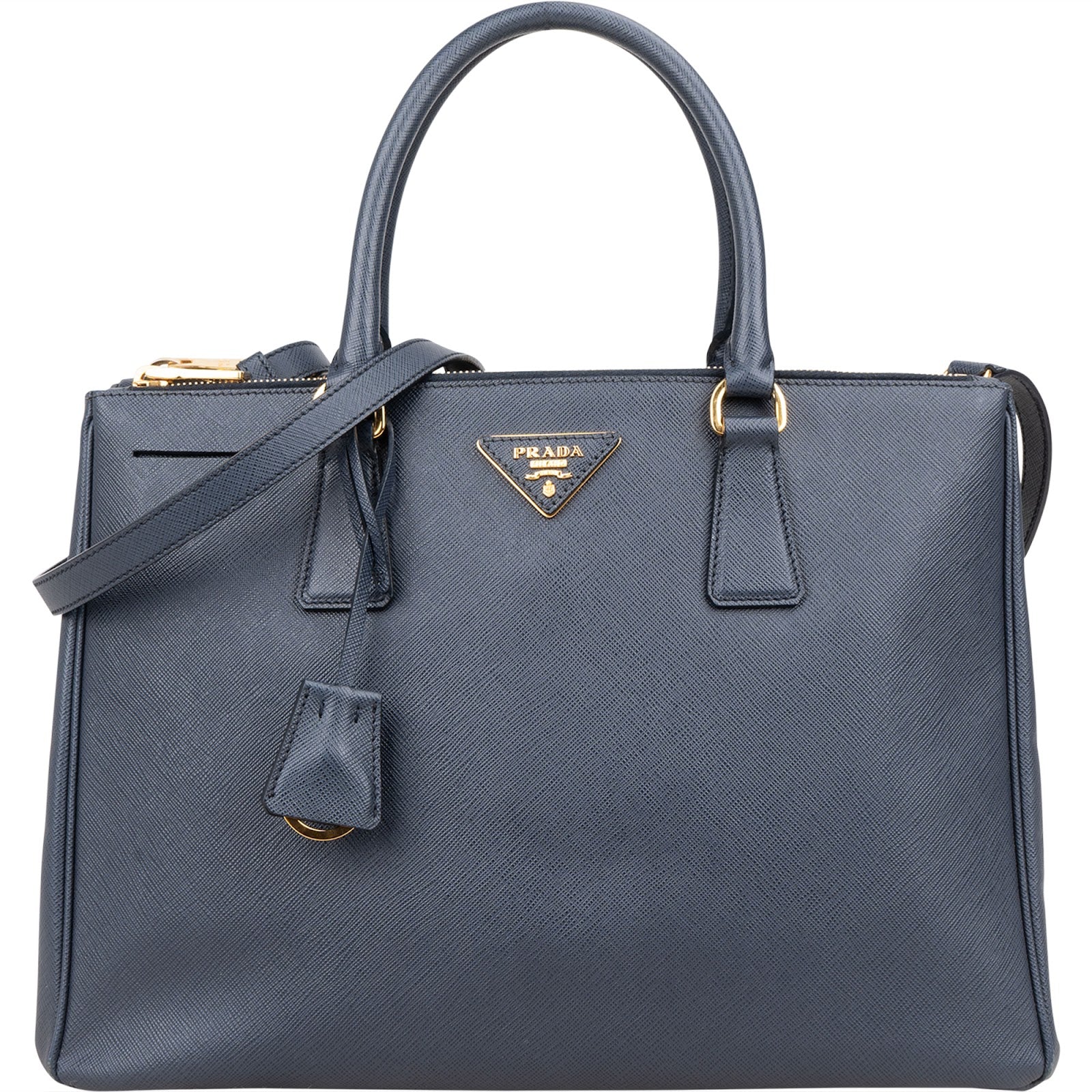 Prada Blue Saffiano Leather Galleria Handbag