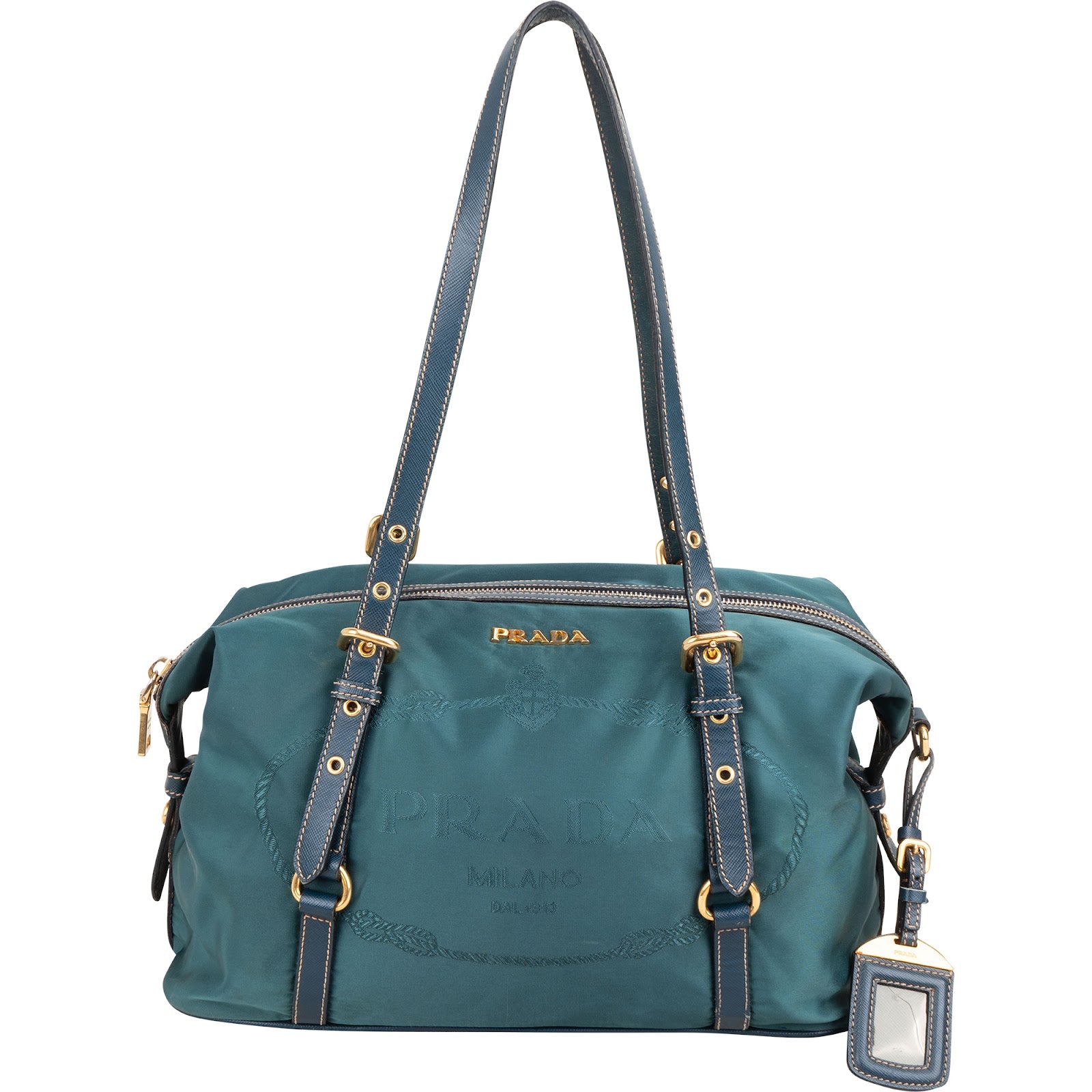 Prada – Tessuto Ricamo Bowler Schultertasche