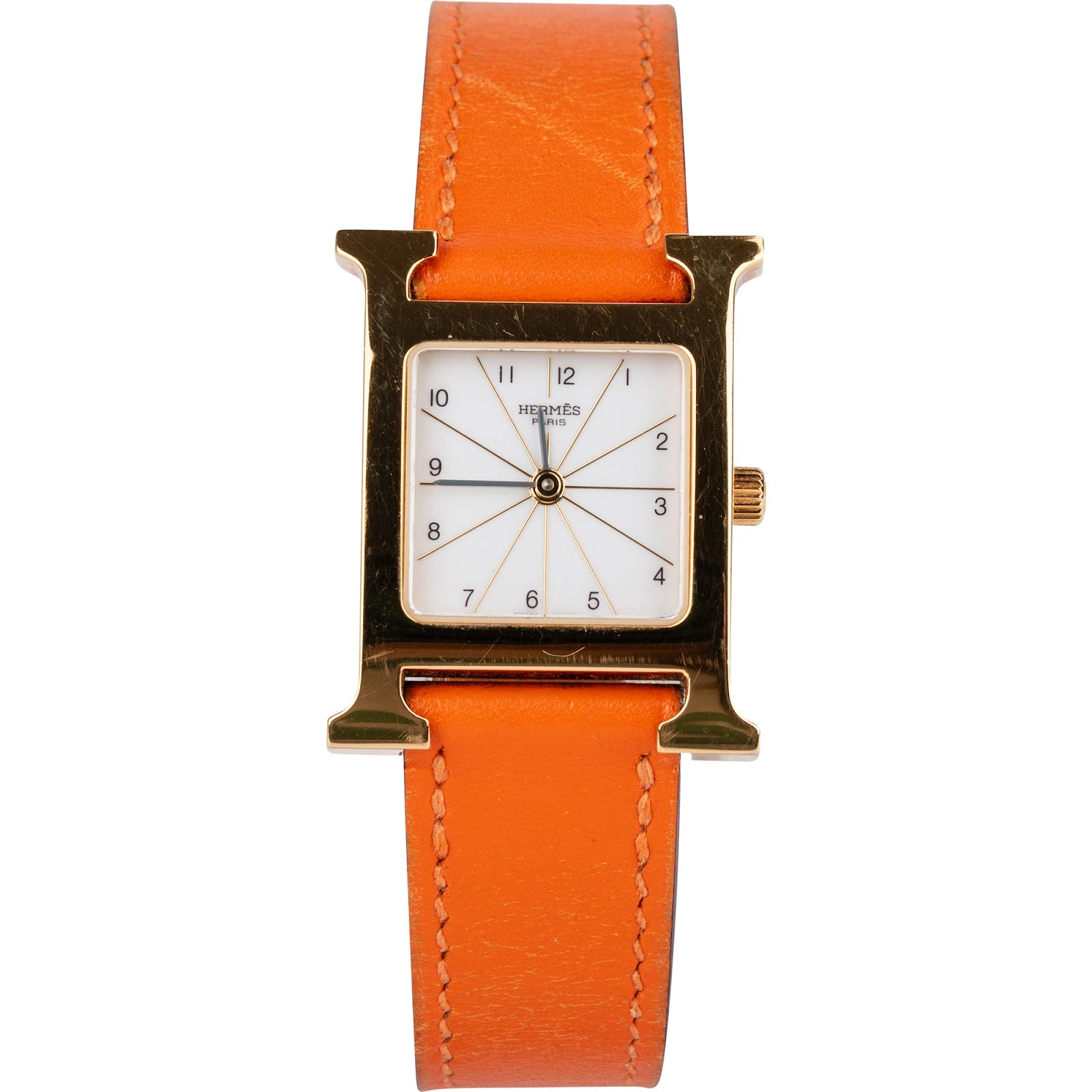 Hermès Gold Tone Heure H HH1.201 Damenuhr