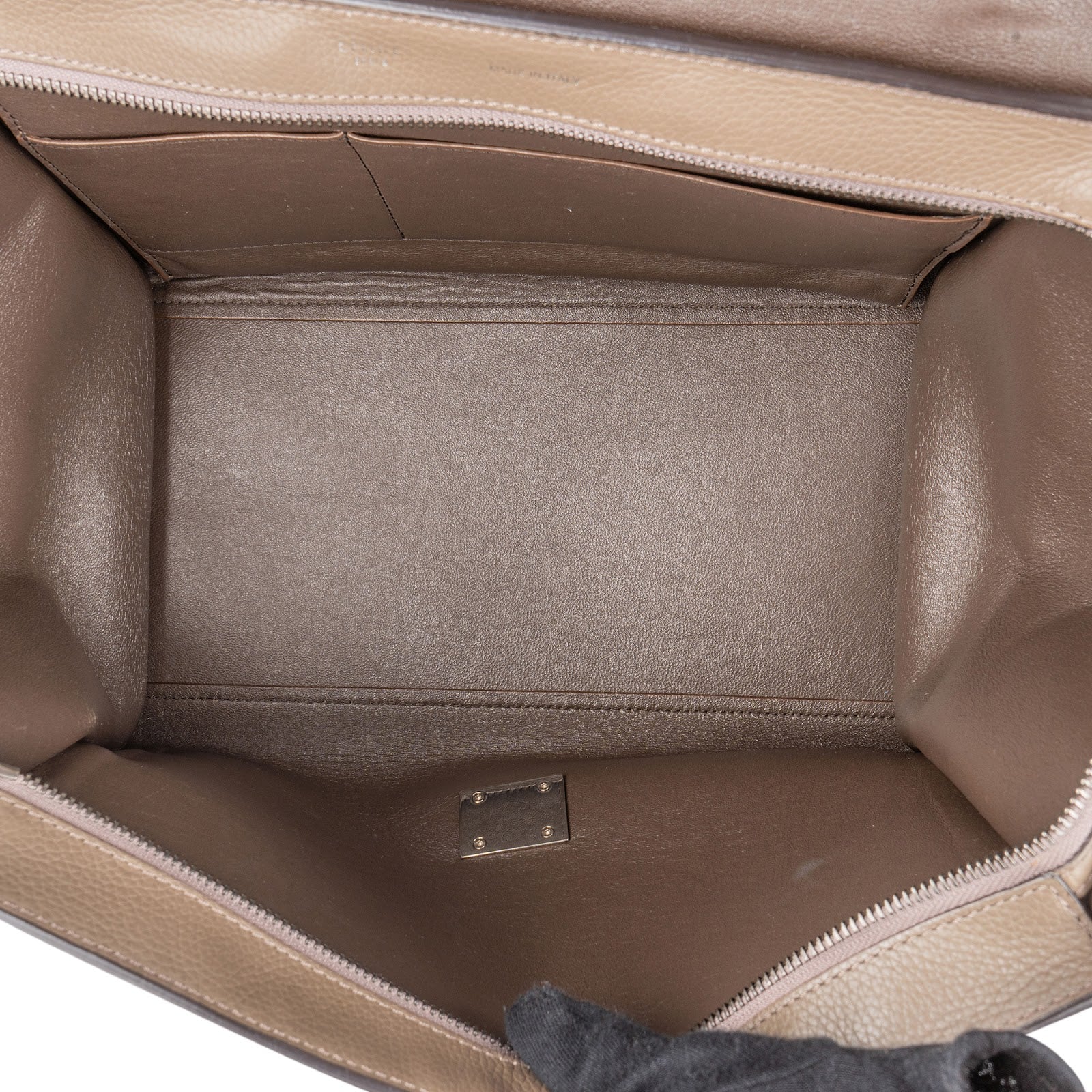 Céline Drummed Calfskin and Suede Trapeze Handbag