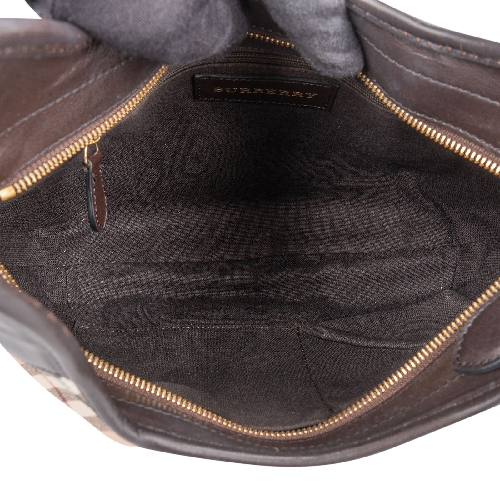 Burberry Haymarket Check Hobo Shoulder Bag