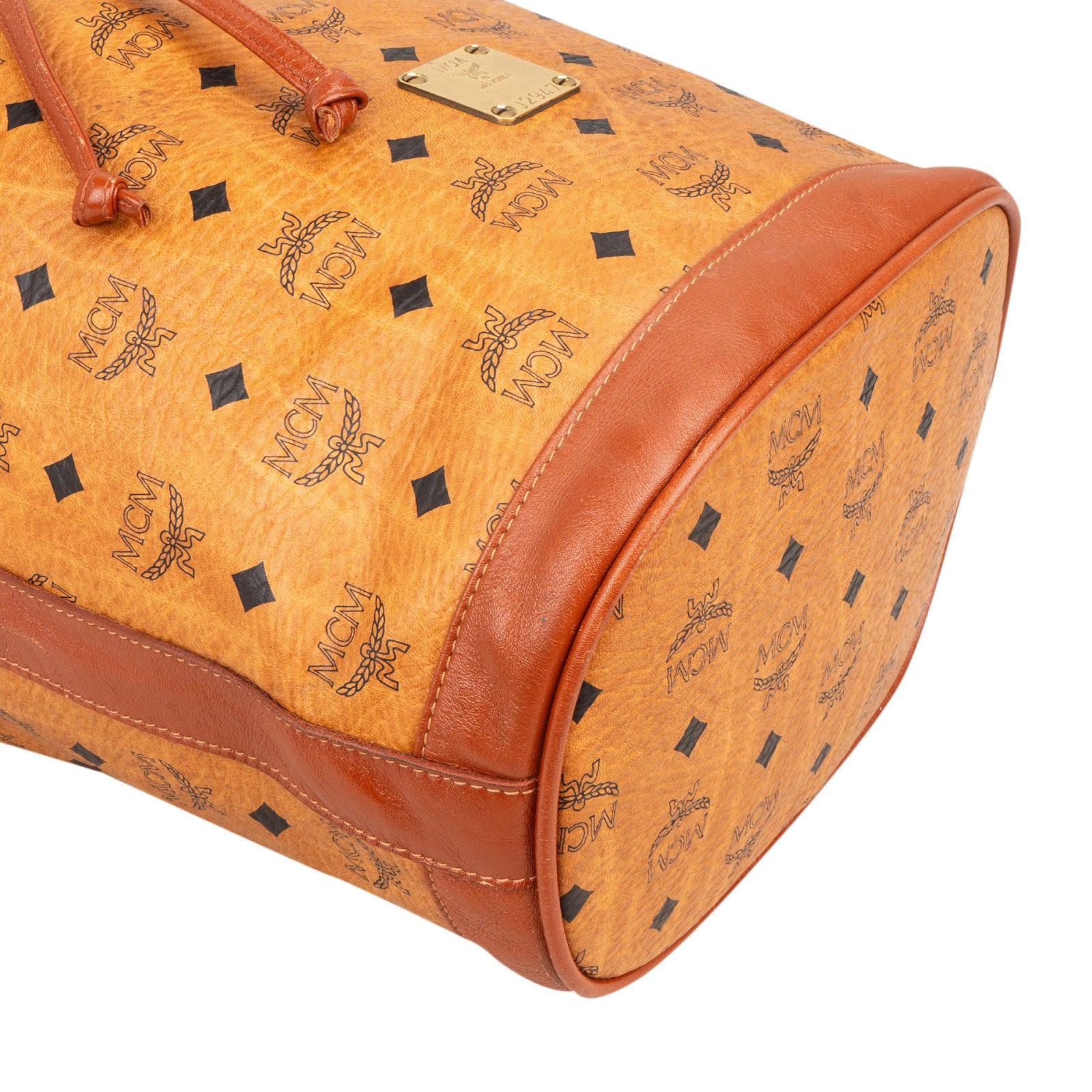 Sac à bandoulière type « bucket » MCM à cordon de serrage, motif Monogram Visetos