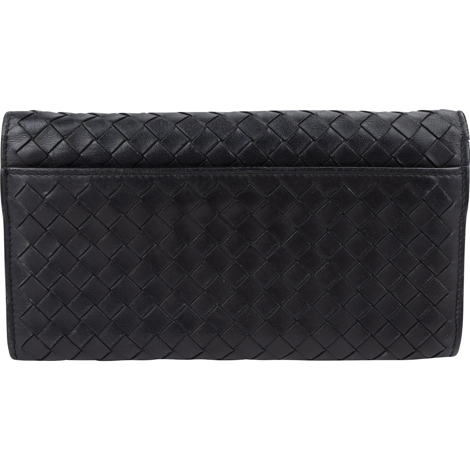 Bottega Veneta Black Intrecciato Leather Continental Wallet