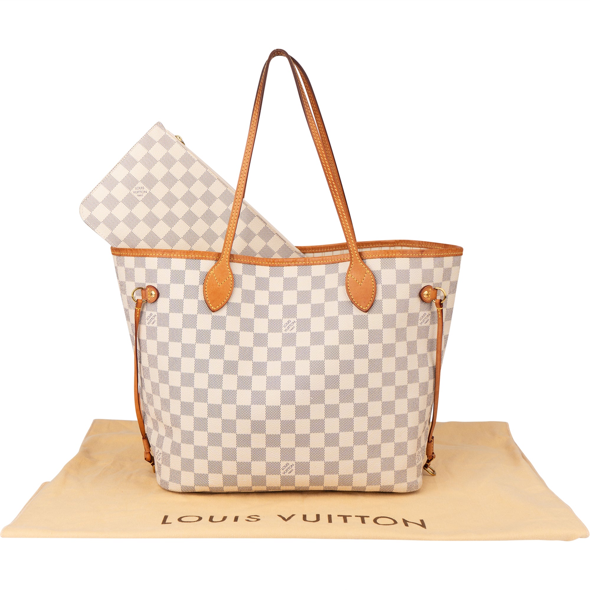 Louis Vuitton Damier Azur Monogram Neverfull MM Shopper