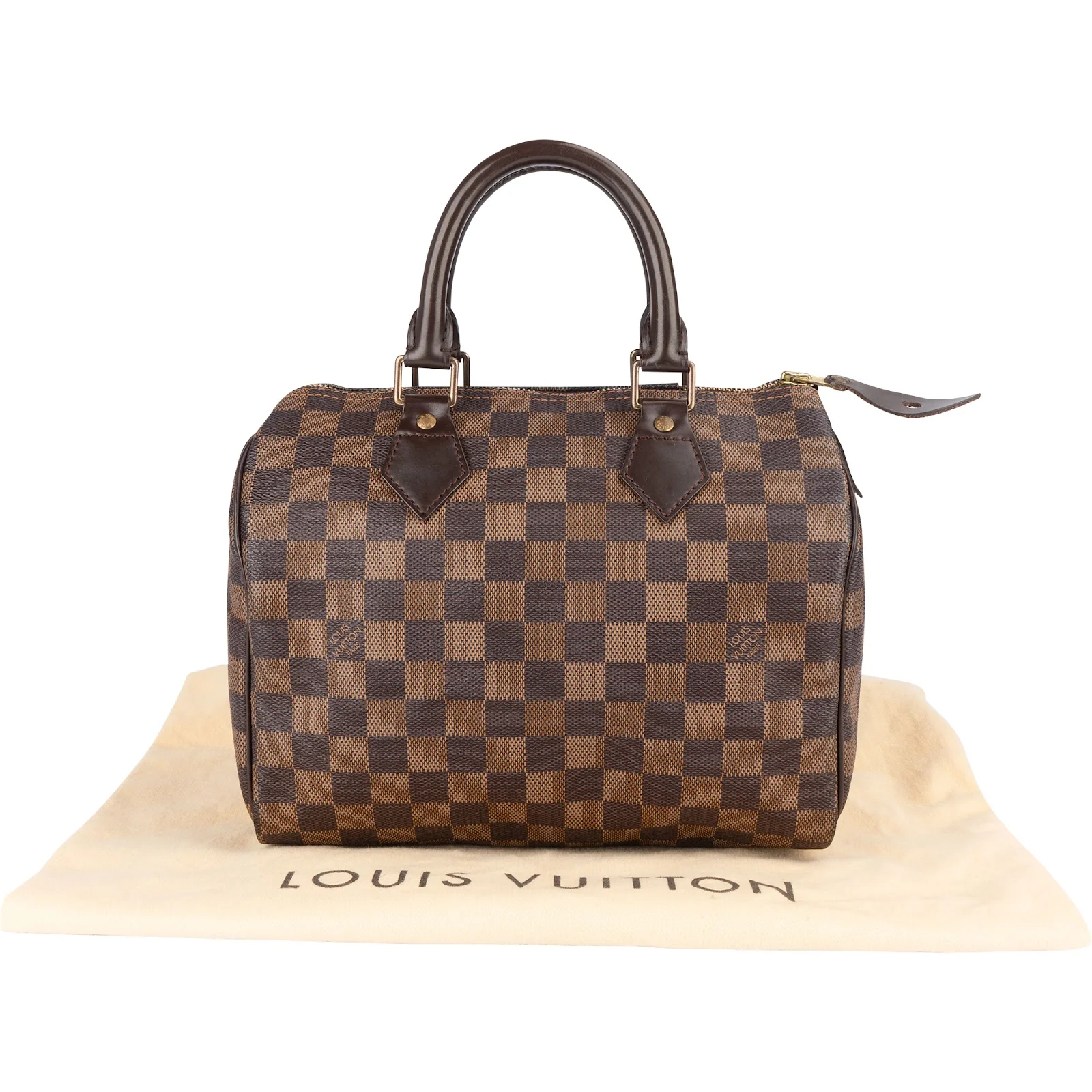 Louis Vuitton Monogram Damier Ebene Speedy 25 Boston Bag