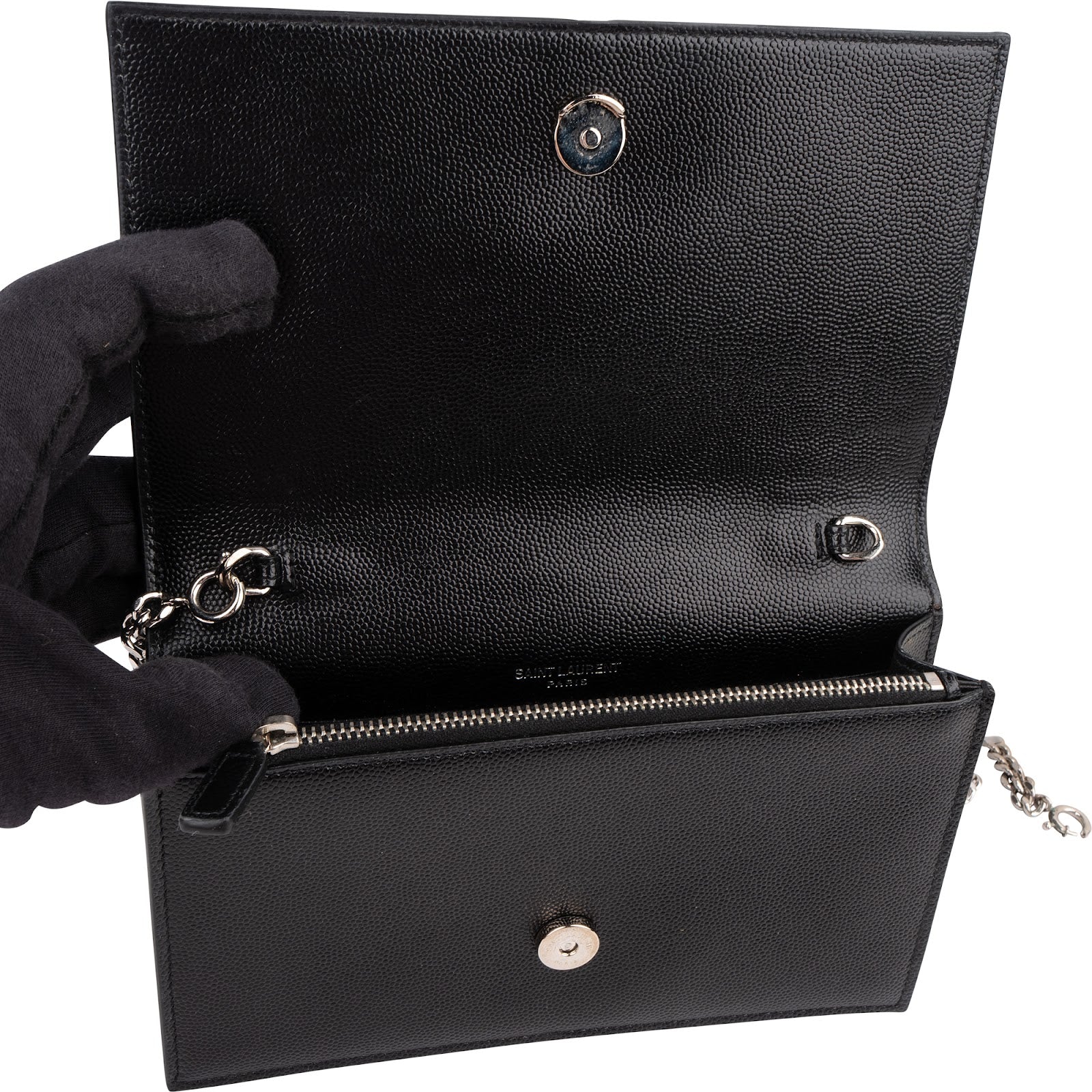 Saint Laurent Grain de Poudre Kate Tassel Wallet On Chain Crossbody Bag
