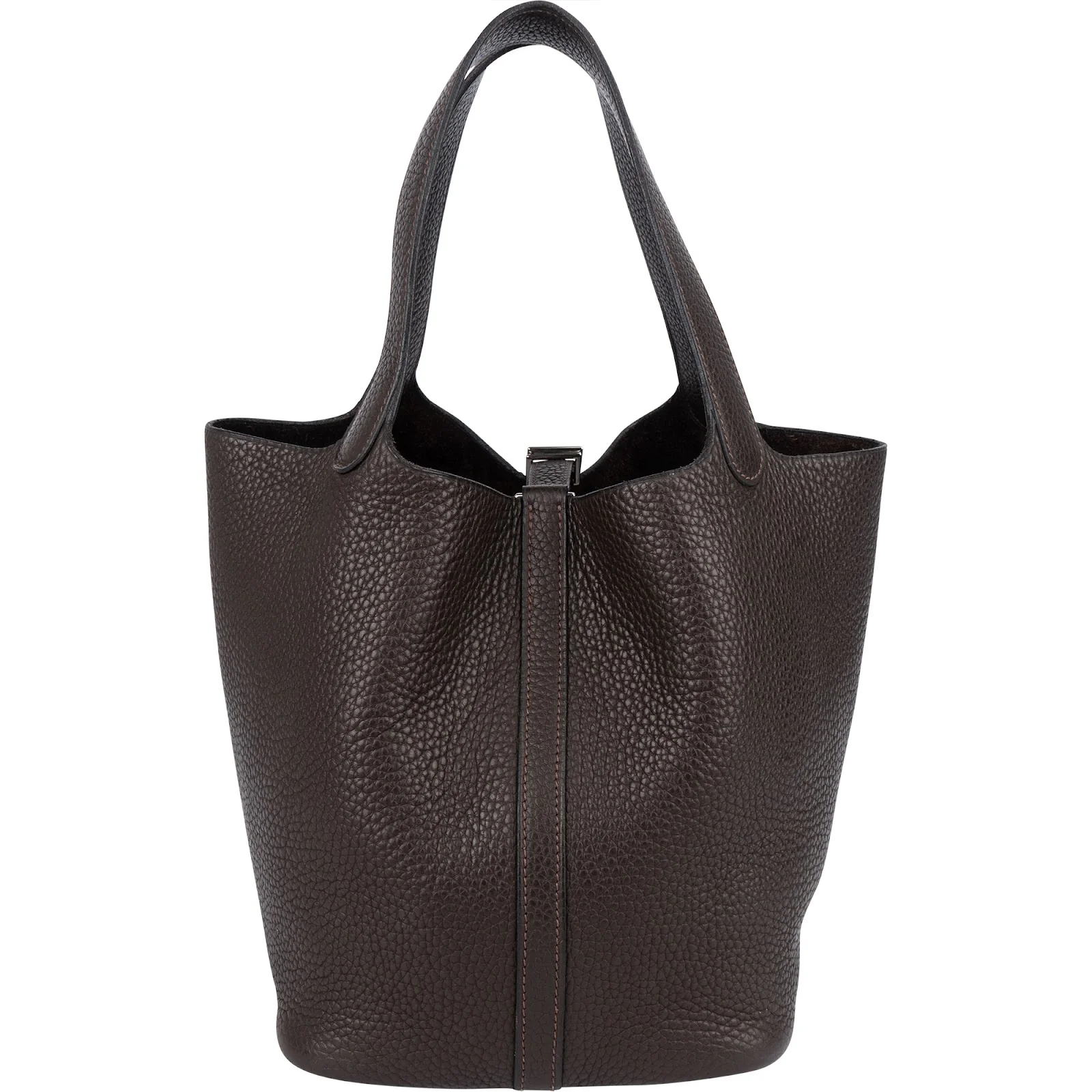 Hermès Brun Clemence Picotin Lock 22 (MM) Handbag