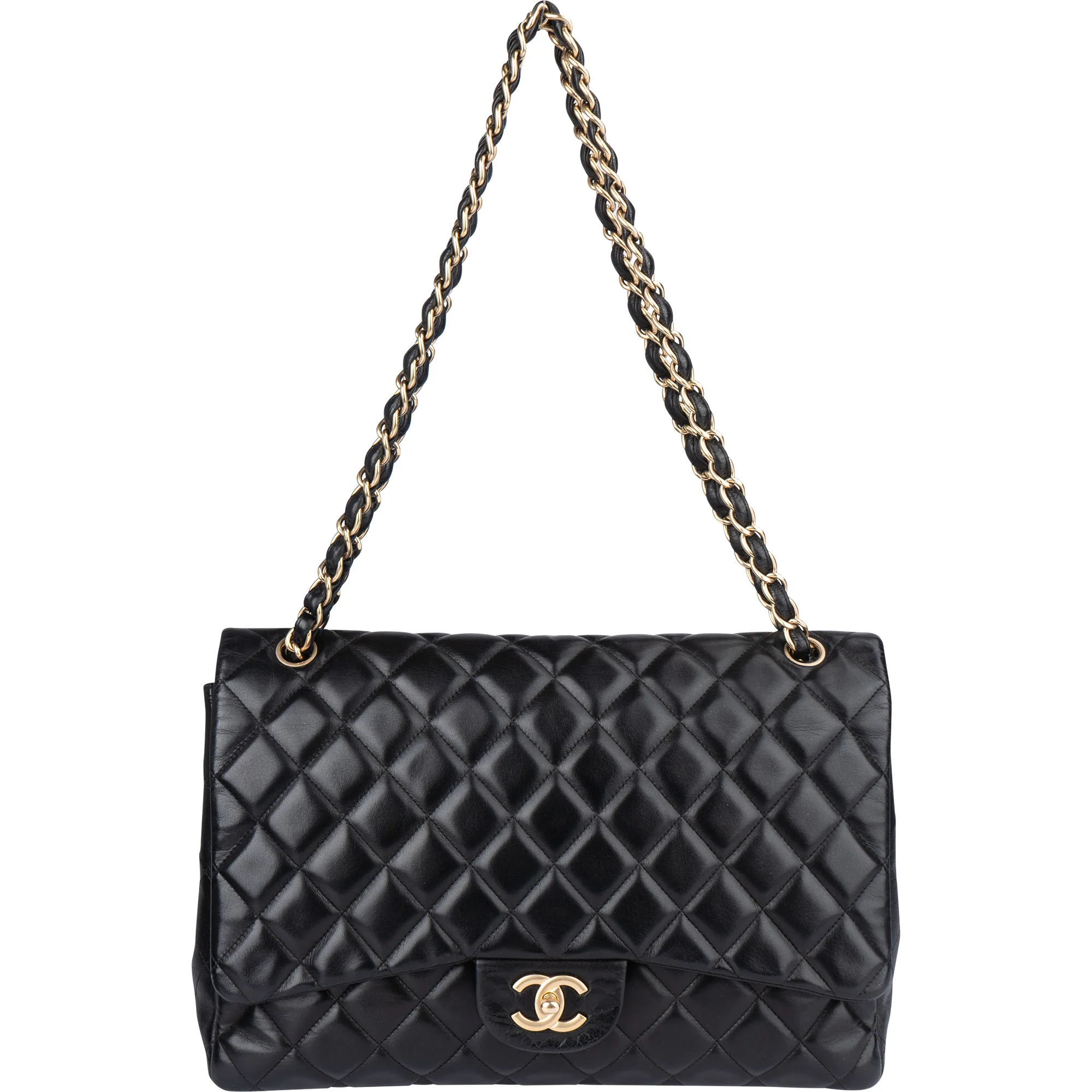 Chanel Quilted Lambskin Maxi Single Flap Crossbody Bag