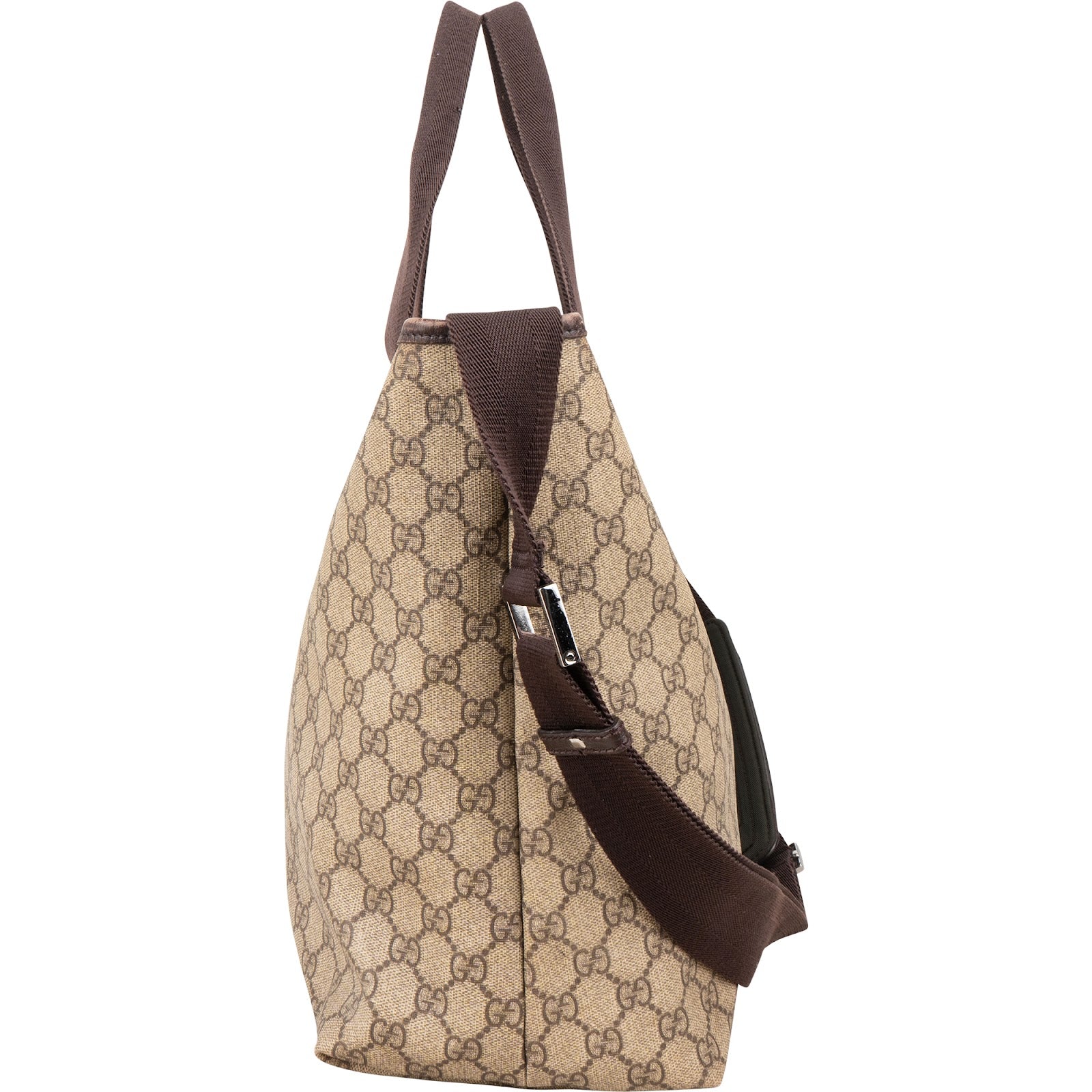 Gucci Monogram GG Supreme Large Tote Crossbody Bag