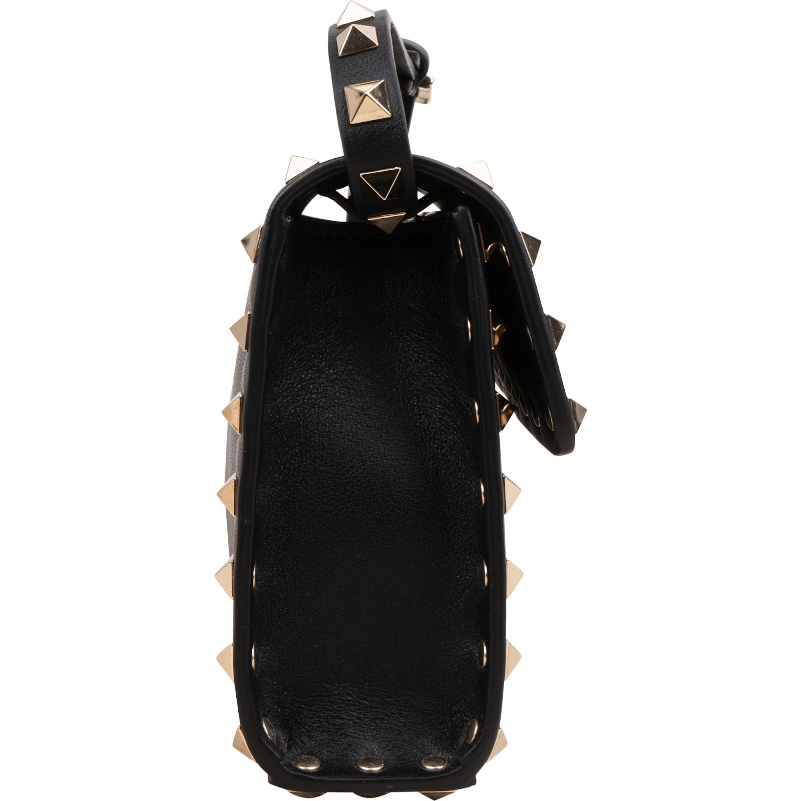 Valentino Garavani Black Leather Rockstud Flap Crossbody Bag