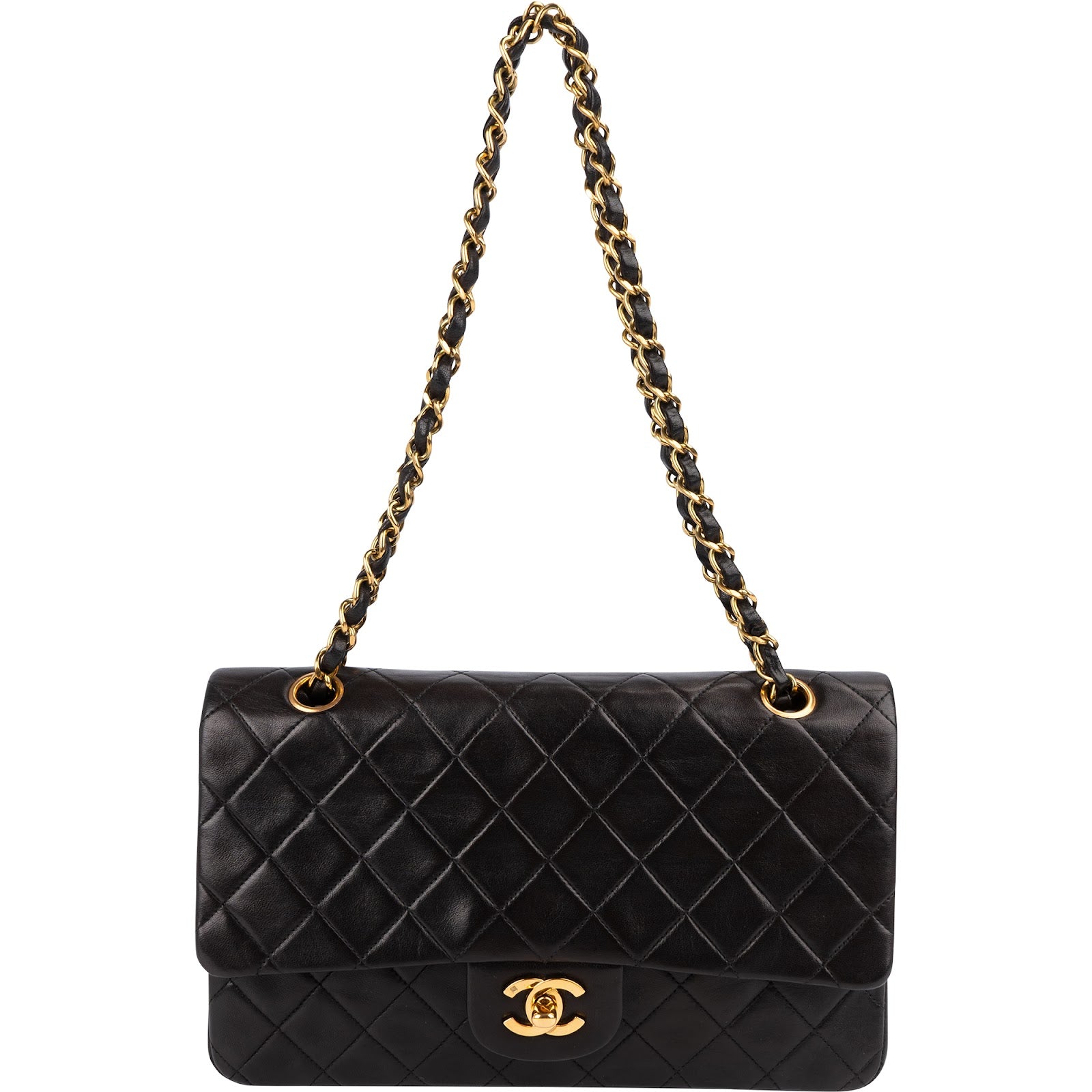 Chanel Quilted Lambskin 24K Gold Medium Double Flap Shoulder Bag