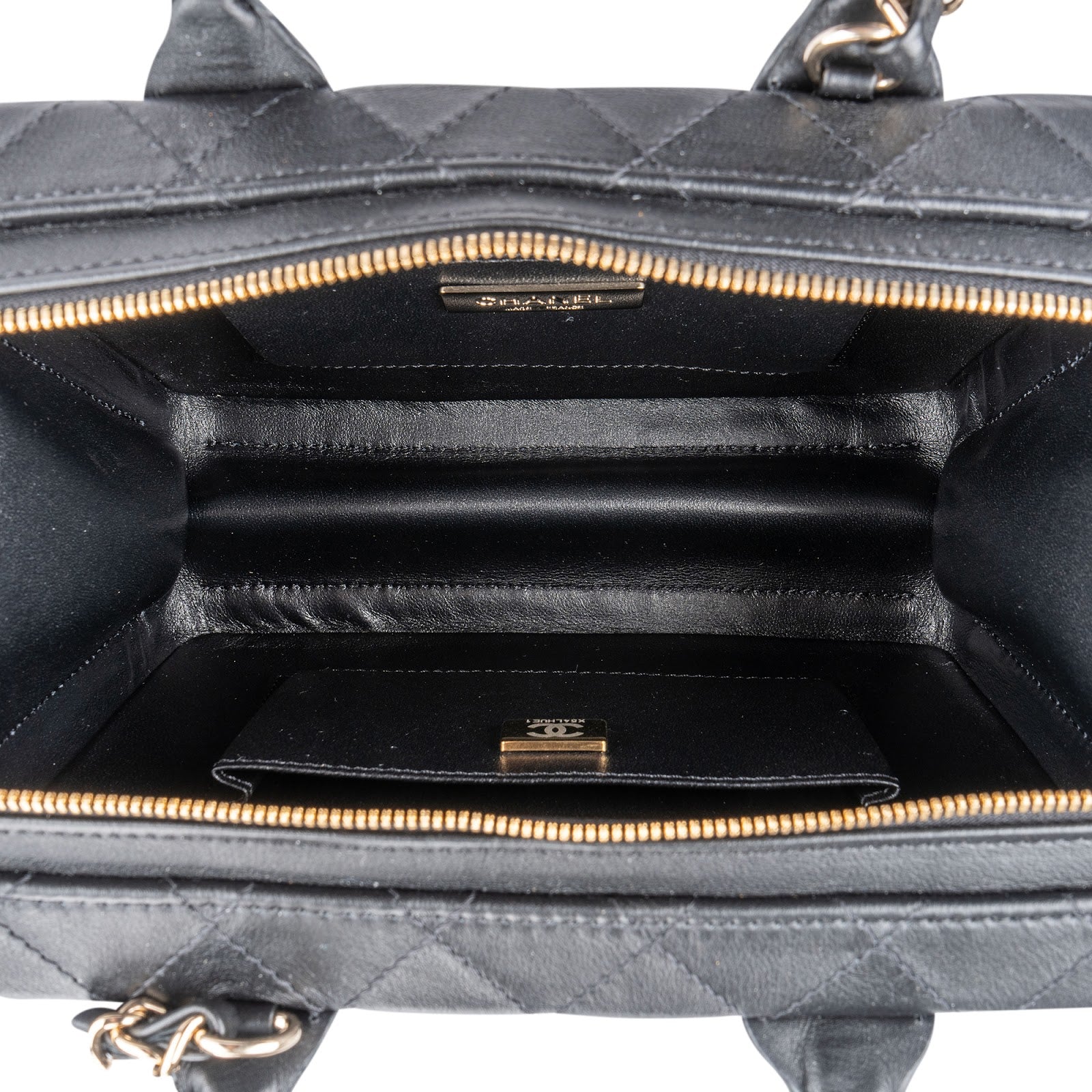 Chanel Quilted Lambskin CC Stitched Vanity Crossbody Handbag