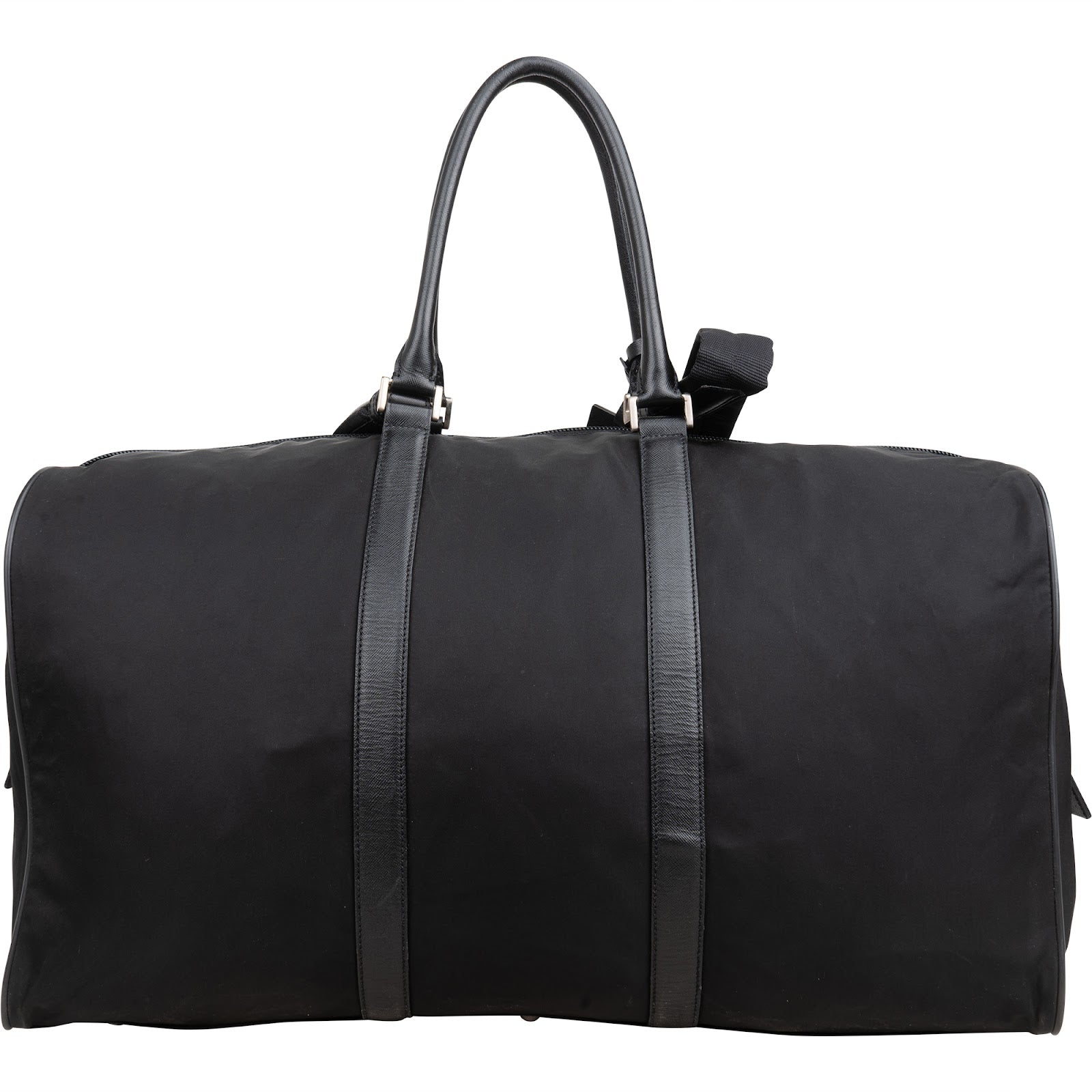 Prada Black Nylon Triangle Duffle Bag 55