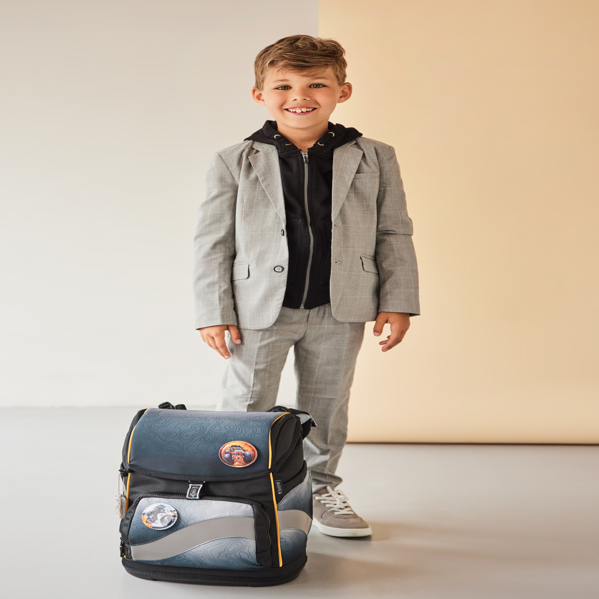 Smarty Plus Schulranzenset 5-teilig - "Black Grey"