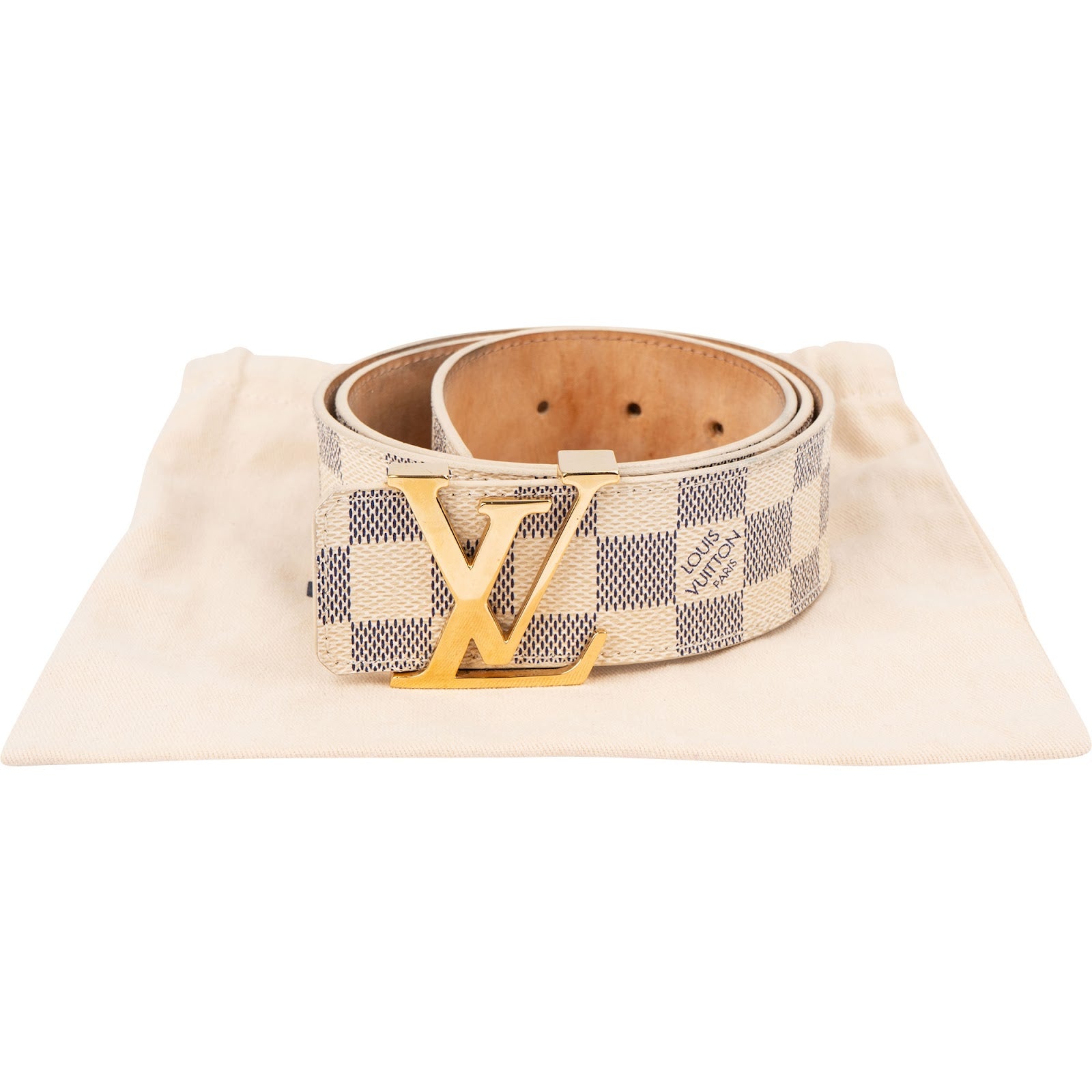 Louis Vuitton – LV Initiales Damier Azur Canvas-riem
