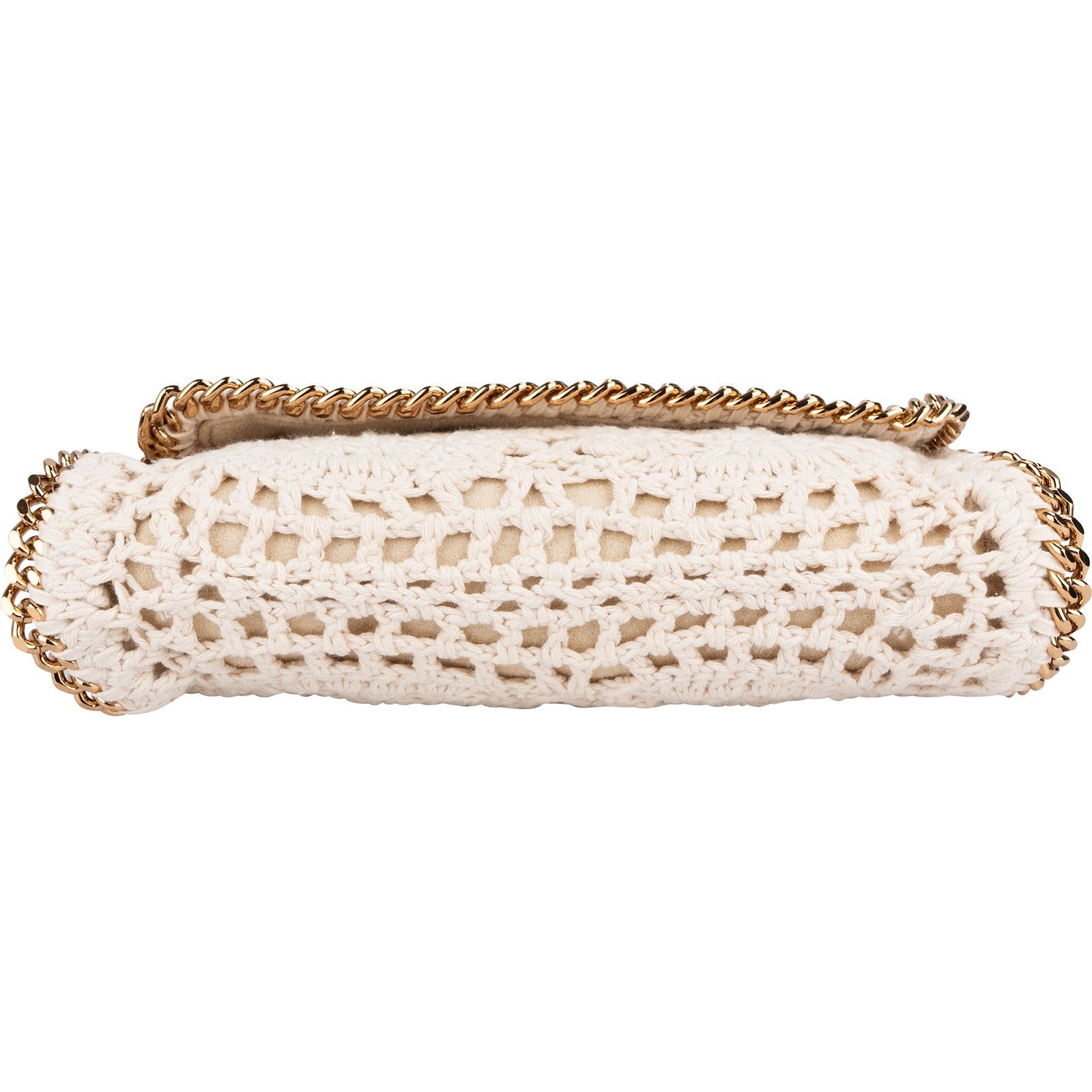 Stella McCartney Crochet Falabella Fold Over Clutch Crossbody Bag