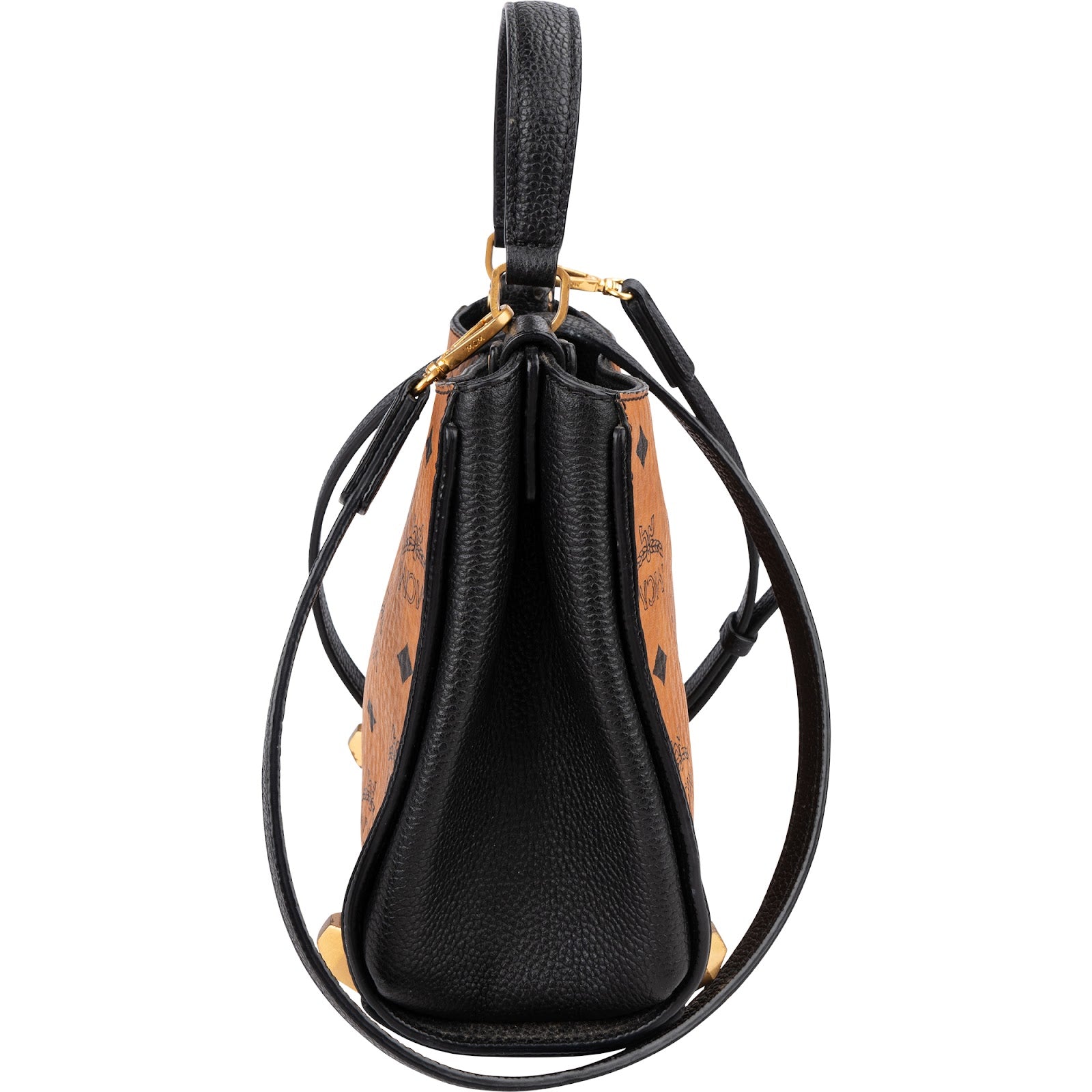 MCM Monogram Visetos Aren Top Handle Mini Handbag
