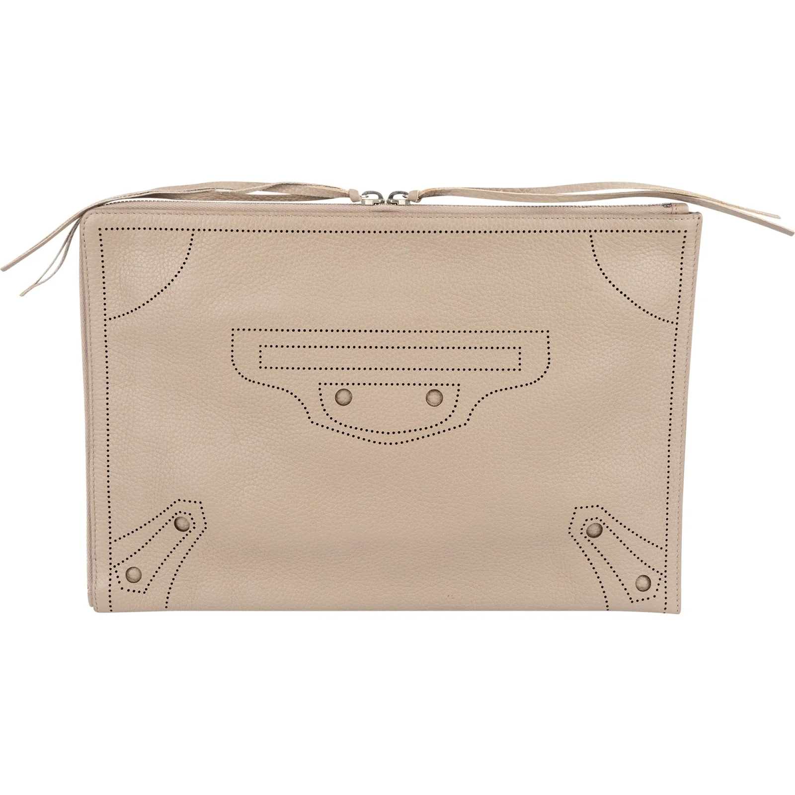 Balenciaga Perforated Leather Blackout City Bag Clutch