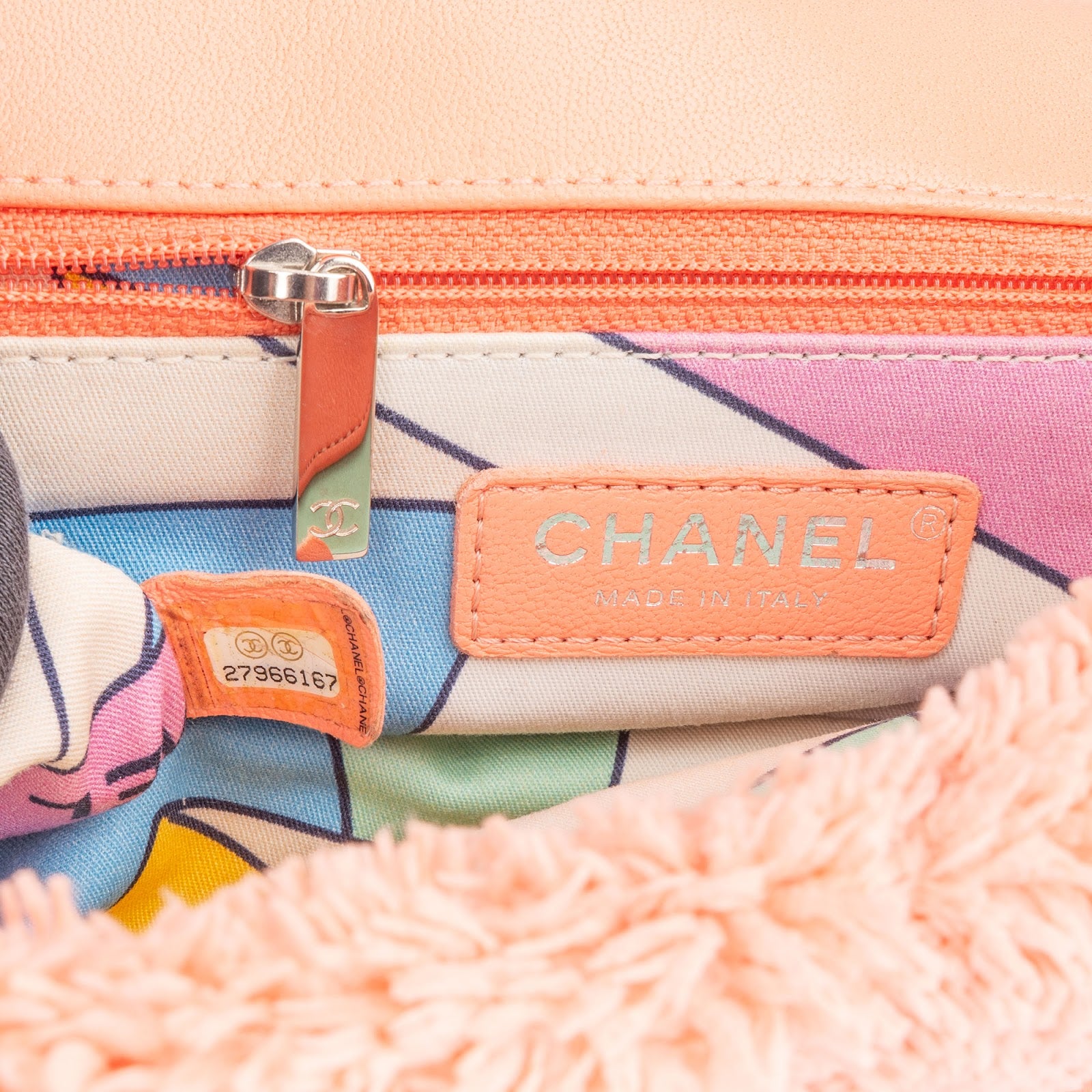 Chanel Pink Terry Cloth Coco Single Flap Shoulder Bag