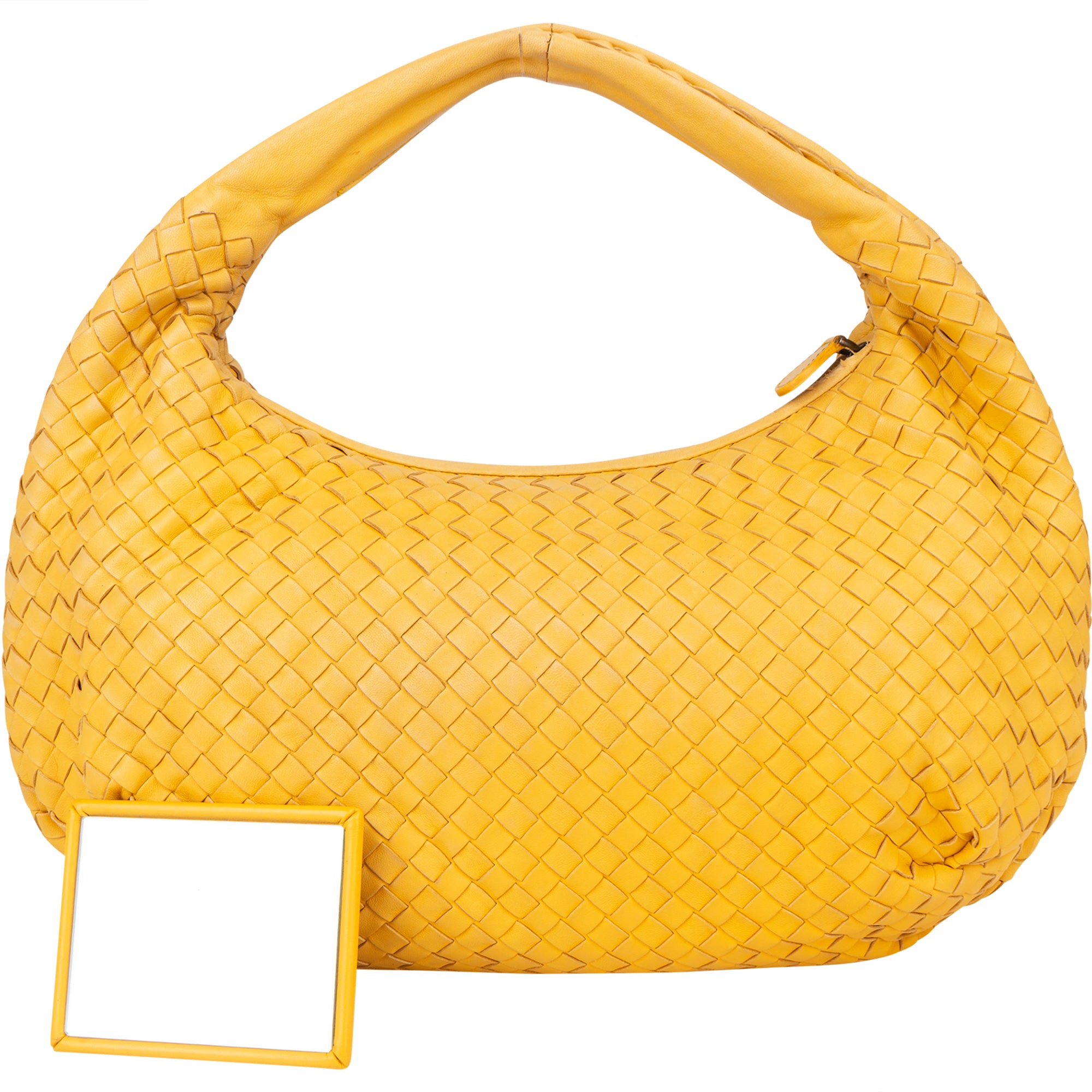 Sac hobo « Belly » en cuir Intrecciato jaune de Bottega Veneta