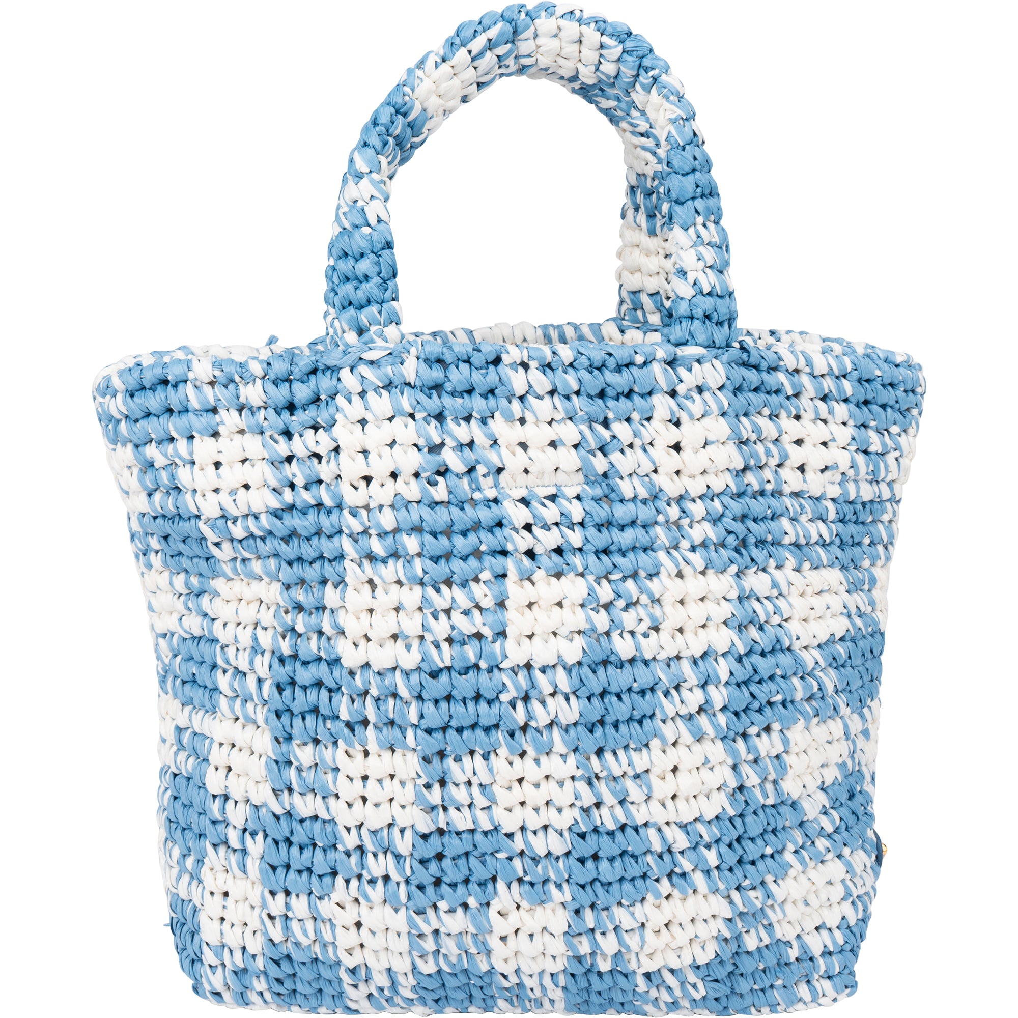 Prada Blue Gaufre Raffia Handbag