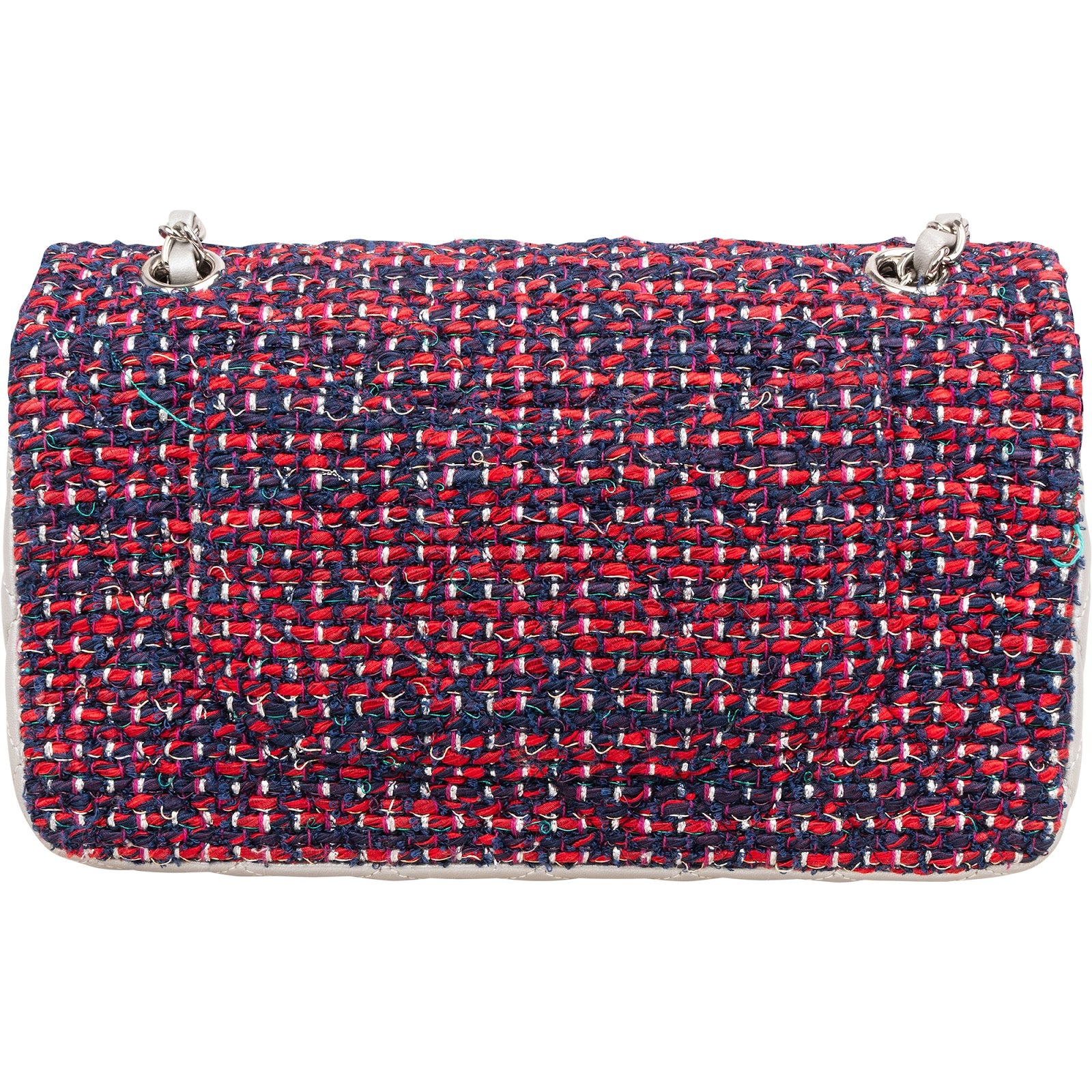 Chanel Quilted Multicolor Tweed and Lambskin Medium Double Flap Shoulder Bag