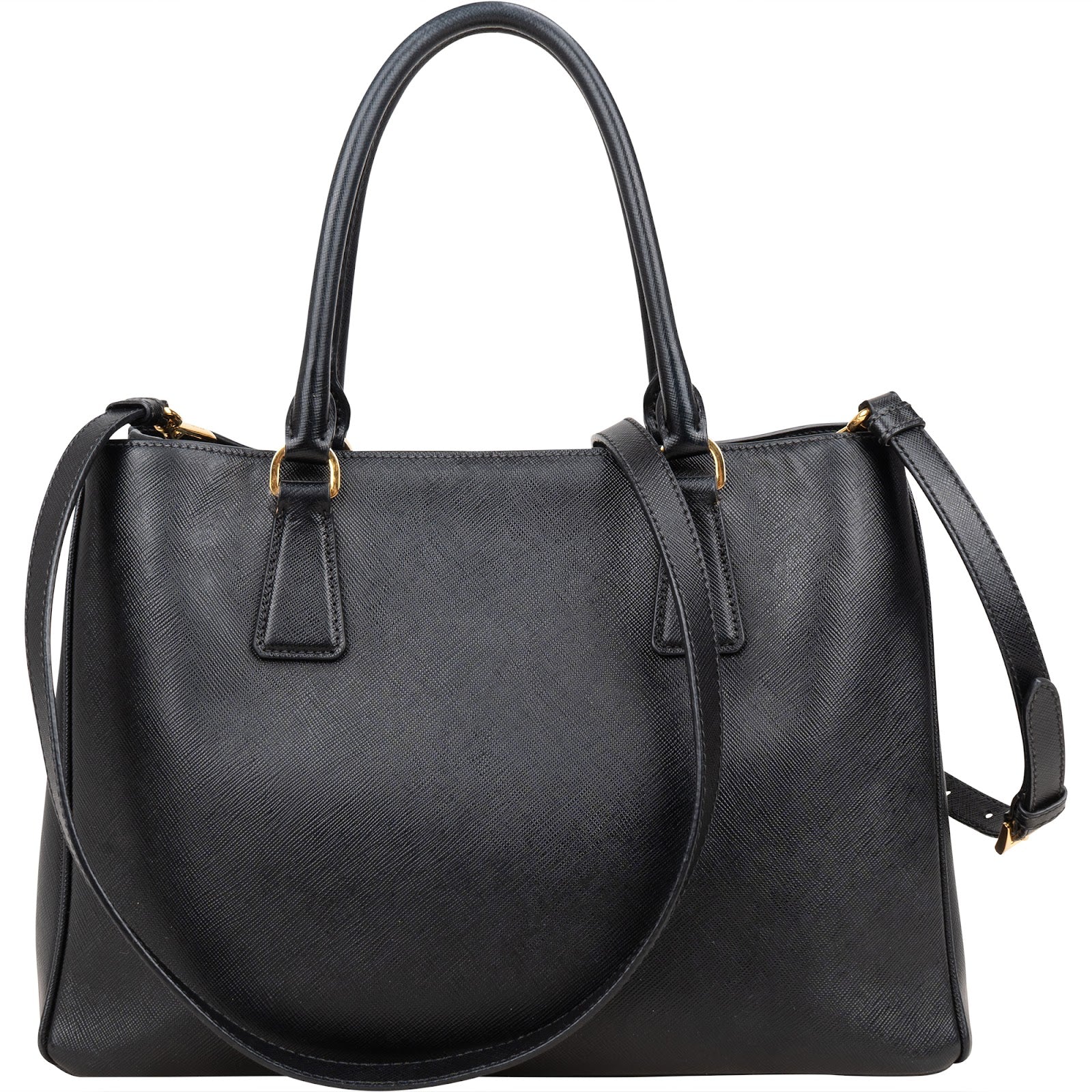 Prada Black Saffiano Leather Galleria Handbag
