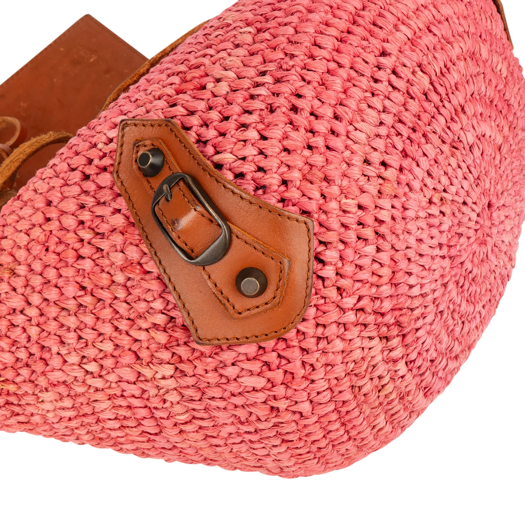 Balenciaga Raffia Panier City Handbag