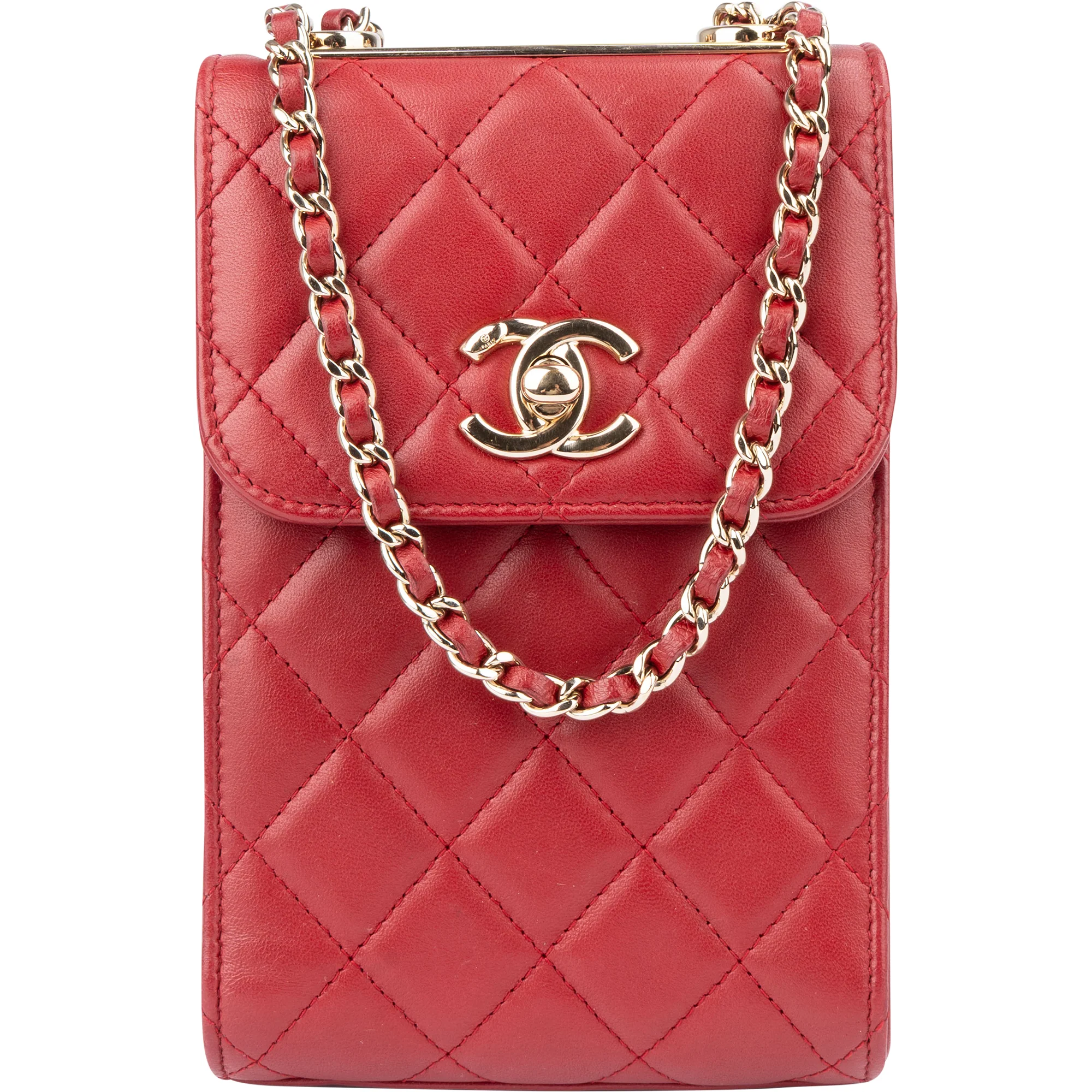 Chanel Quilted Lambskin On Chain Single Flap Crossbody Bag